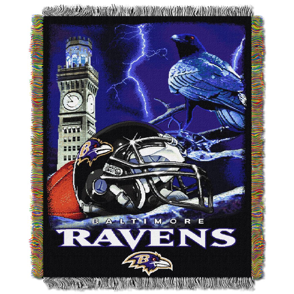 Baltimore Ravens NFL Home Field Advantage Woven Tapestry Throw Blanket