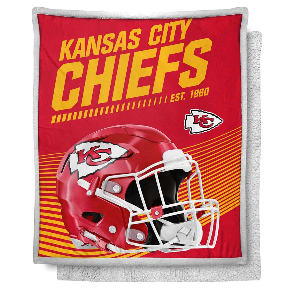 Kansas City Chiefs NFL New School Mink Sherpa Throw Blanket