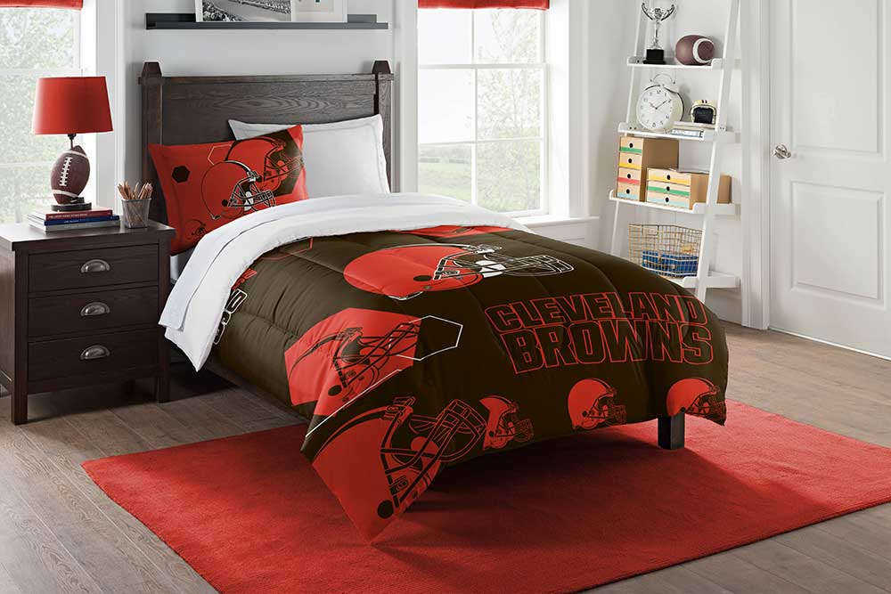 Cleveland Browns NFL Hexagon Twin Comforter & Sham Set