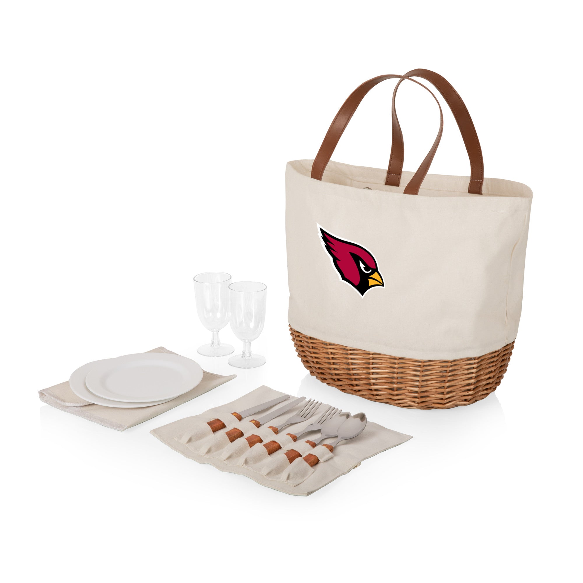 Picnic Time - Arizona cardinals - promenade picnic basket, (beige canvas)