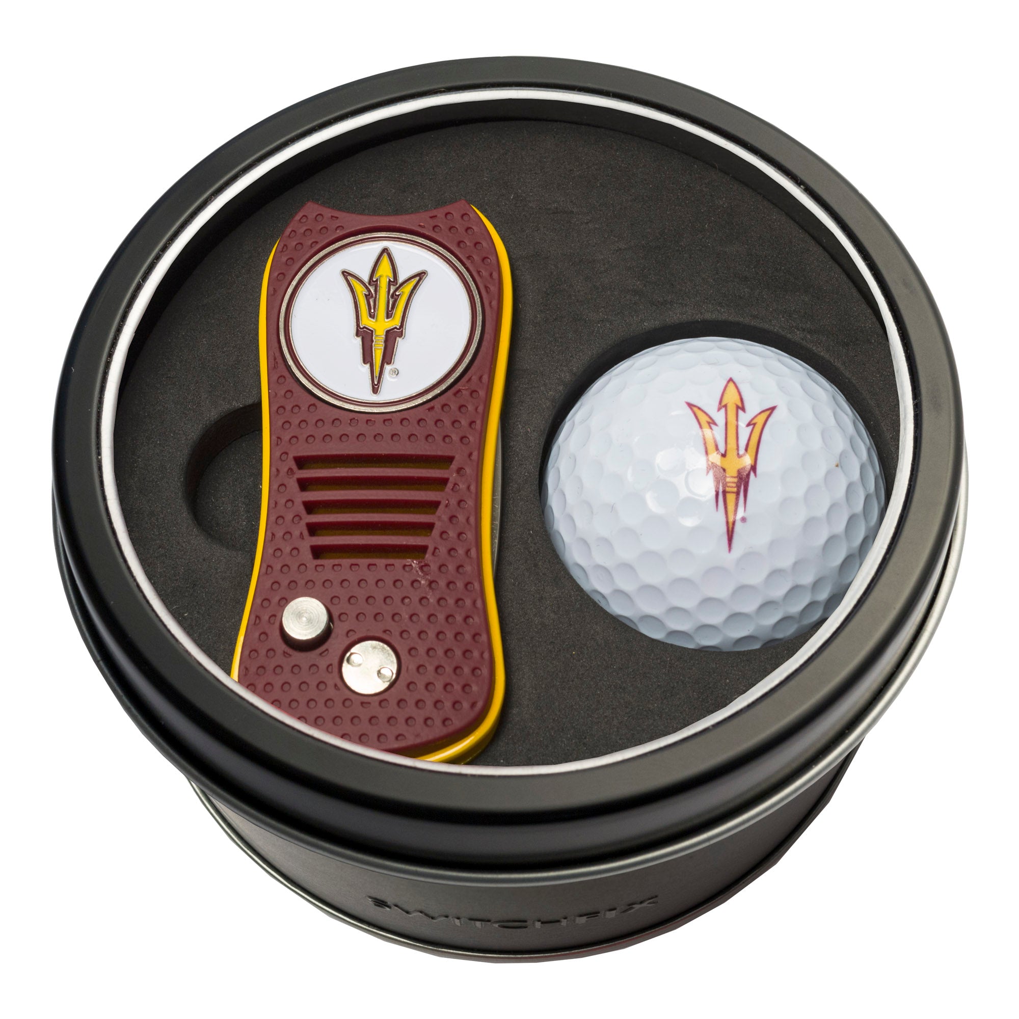 Arizona State Switchblade Divot Tool + Golf Ball Tin Gift Set