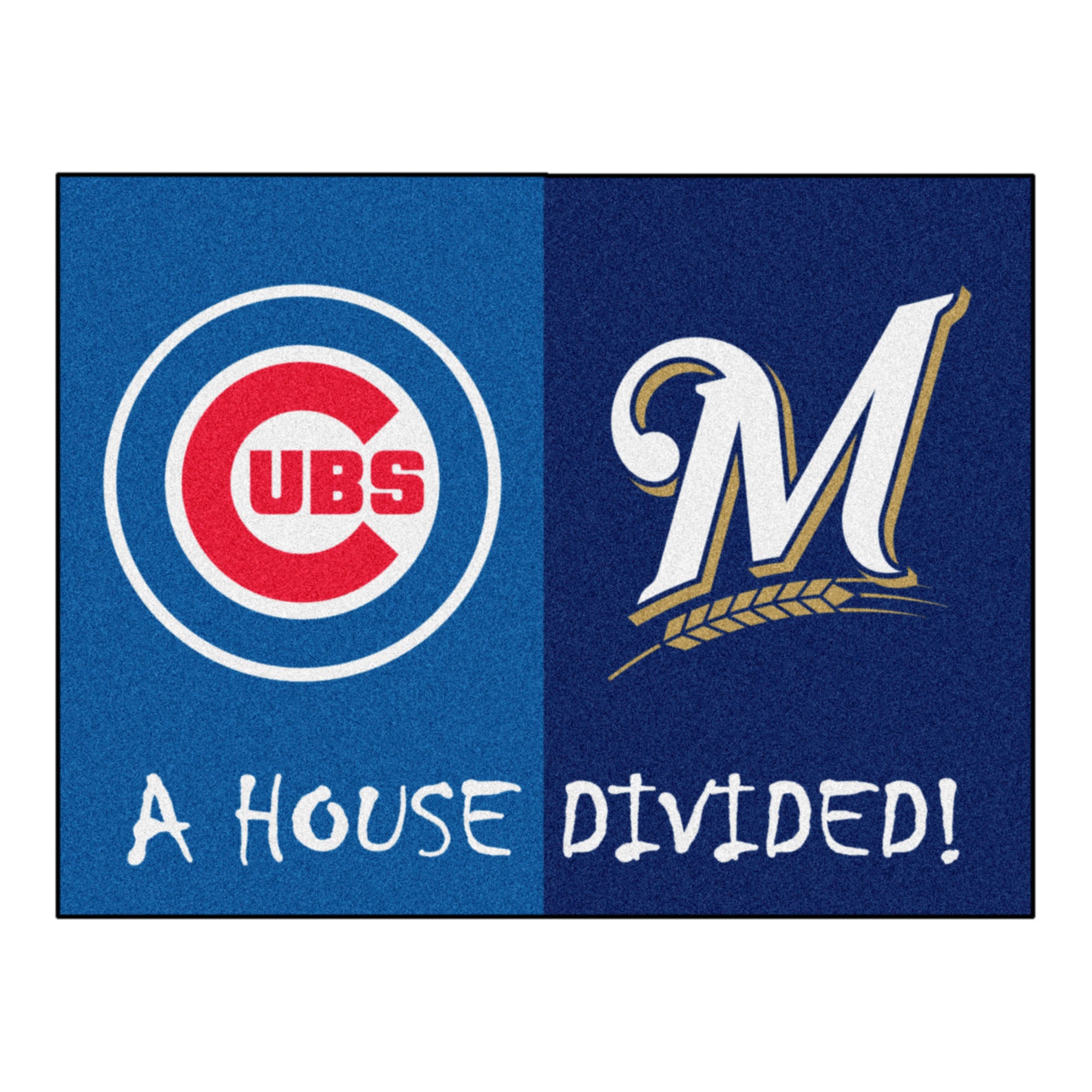Fanmat - Mlb house divided - cubs / brewers house divided mat