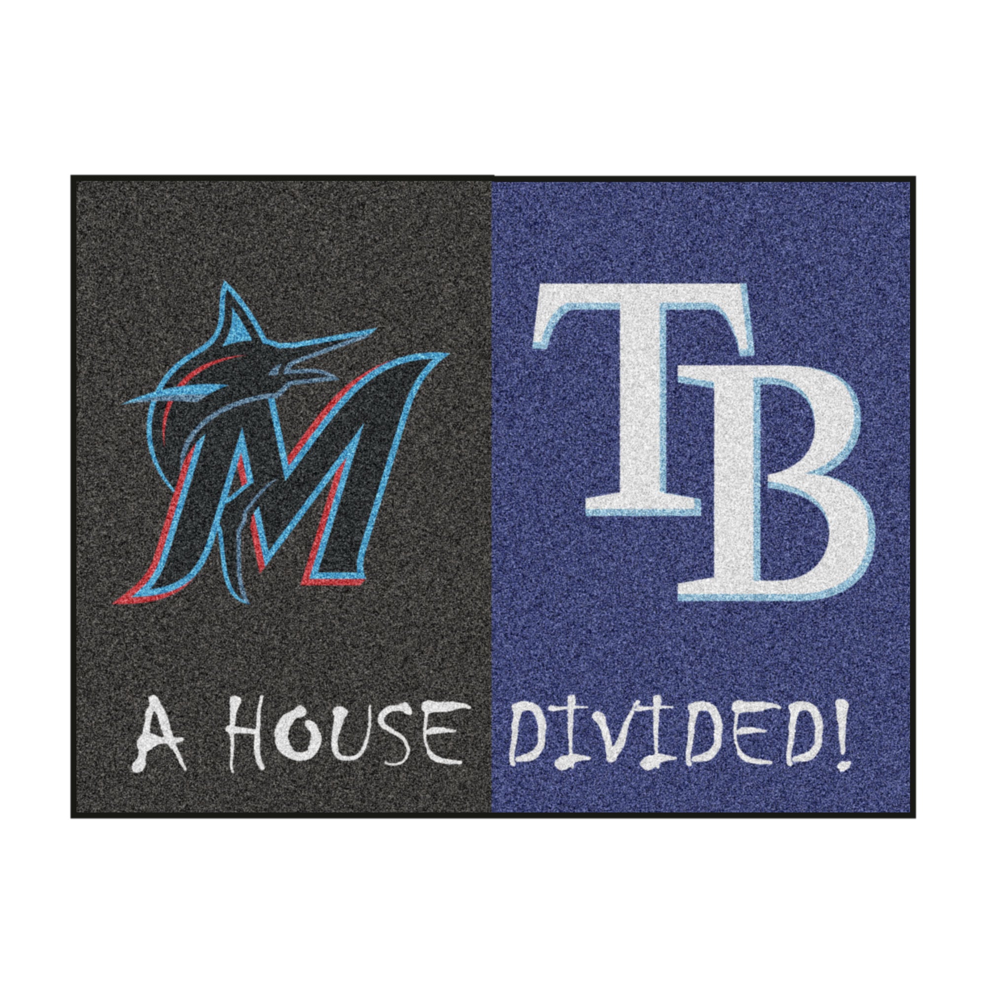 MLB House Divided - Marlins / Rays House Divided Mat