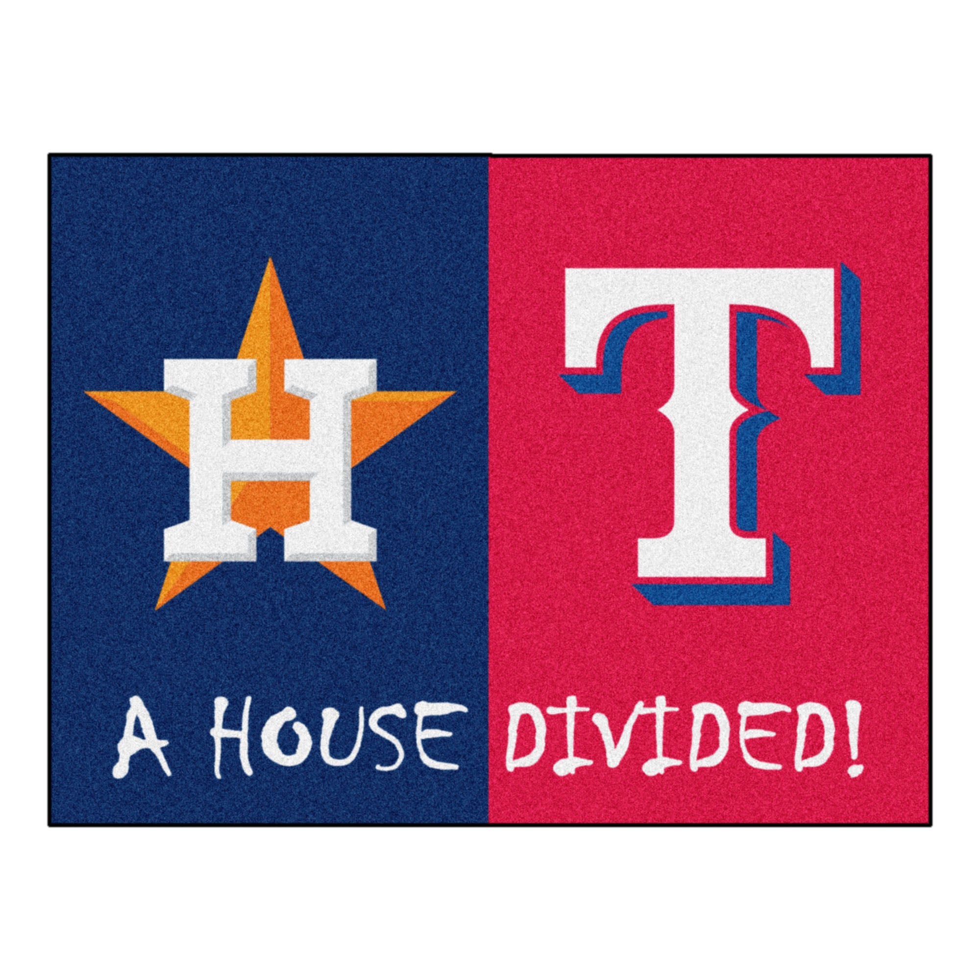 MLB House Divided - Astros / Rangers House Divided Mat