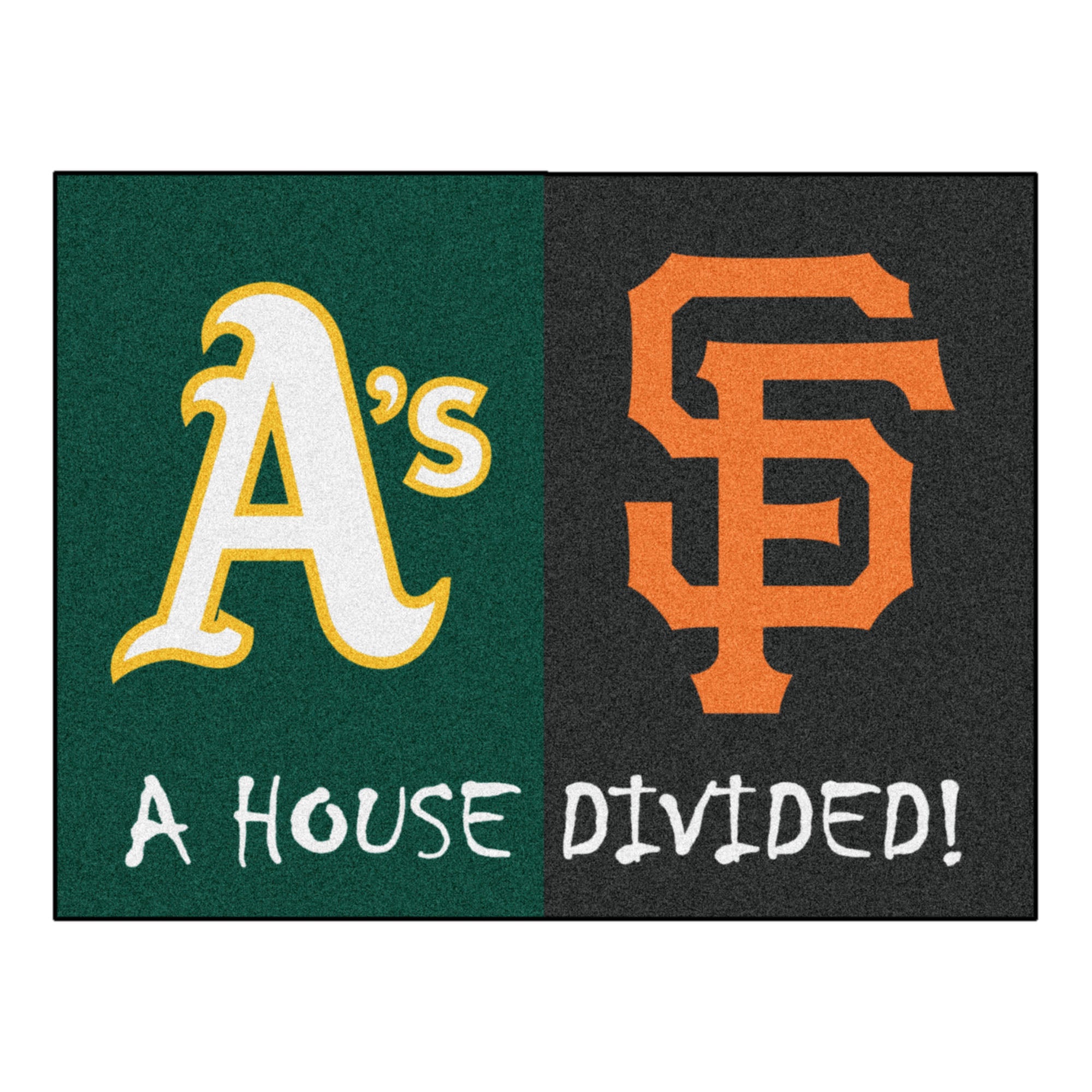 MLB House Divided - Athletics / Giants House Divided Mat