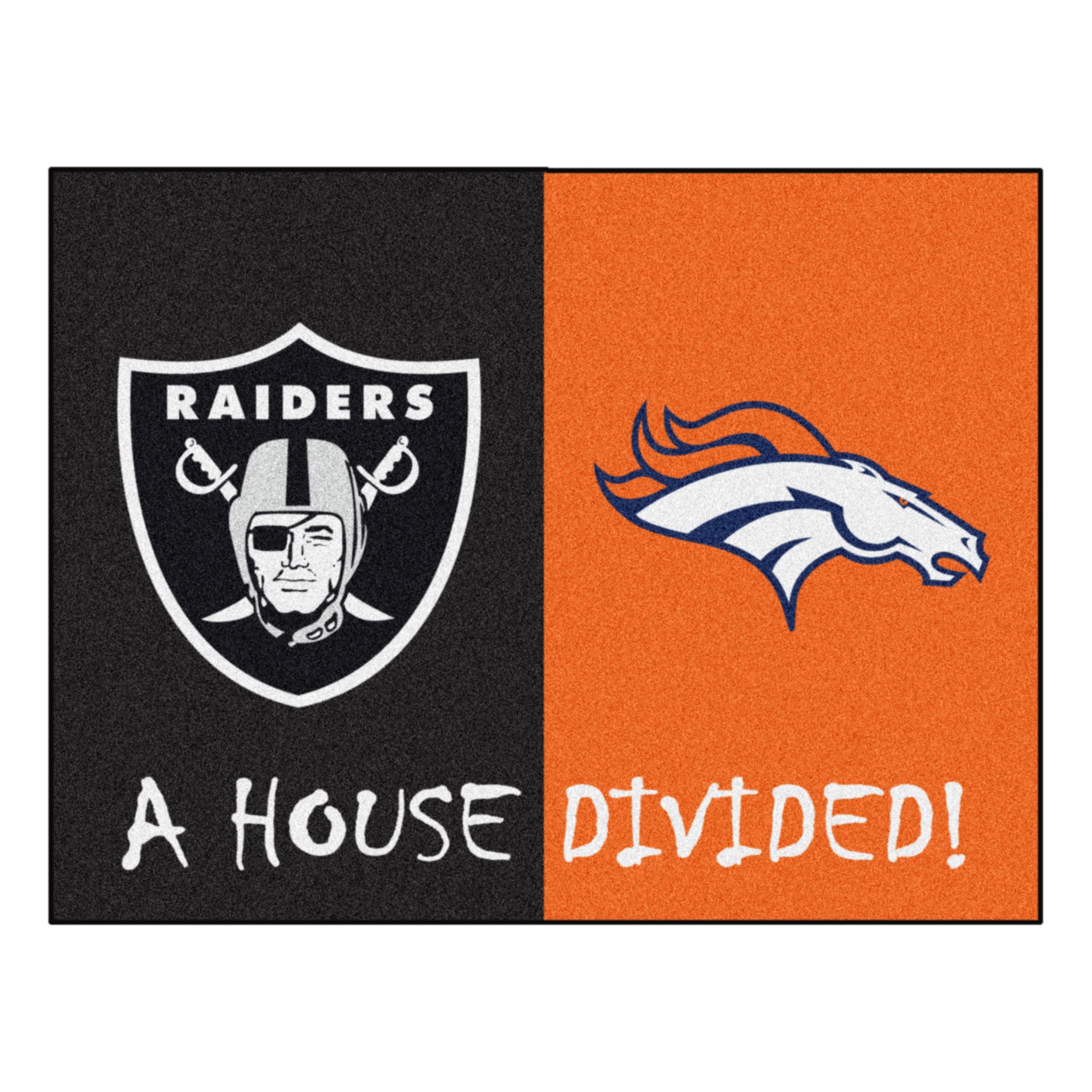 NFL House Divided - Raiders / Broncos House Divided Mat