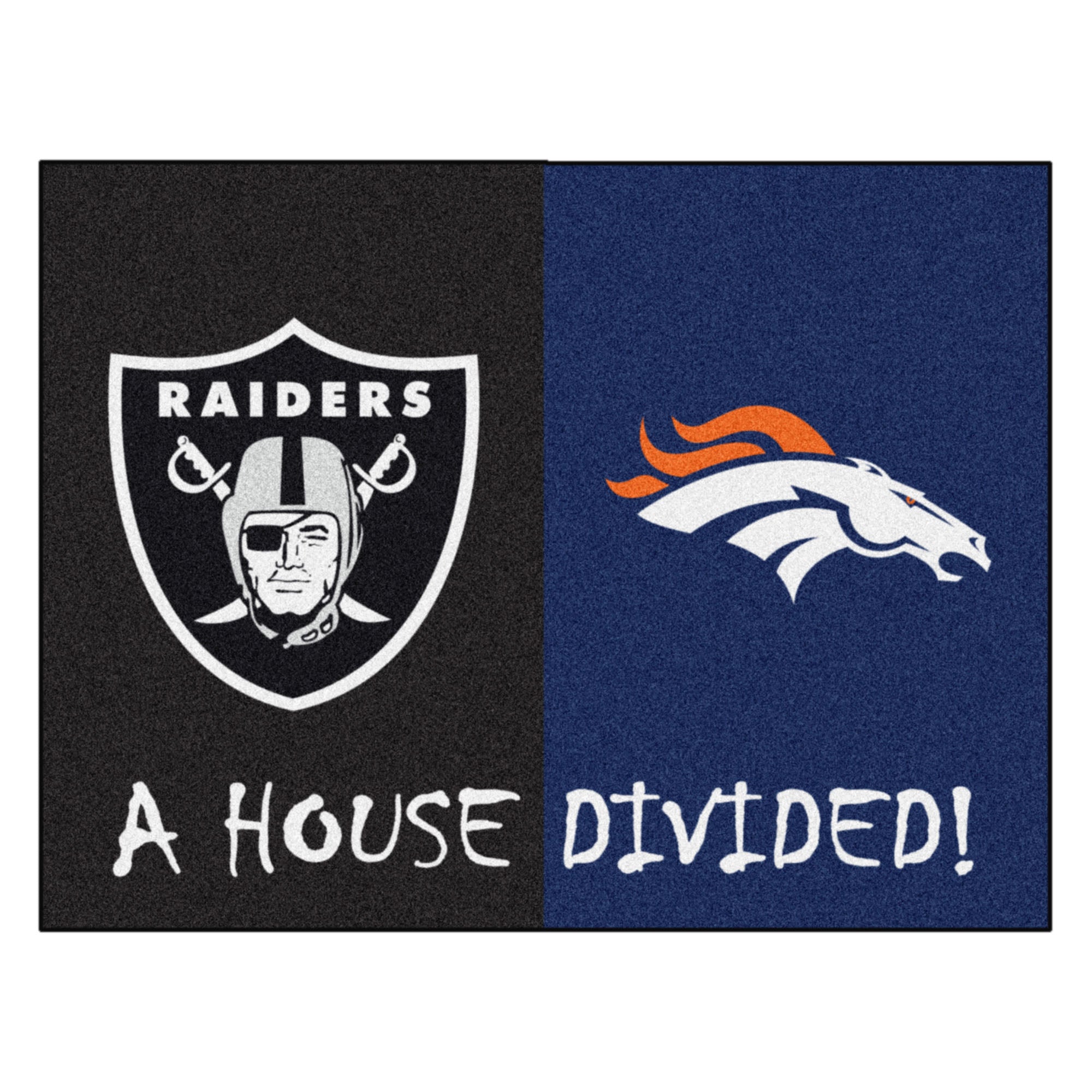 NFL House Divided - Broncos / Raiders House Divided Mat