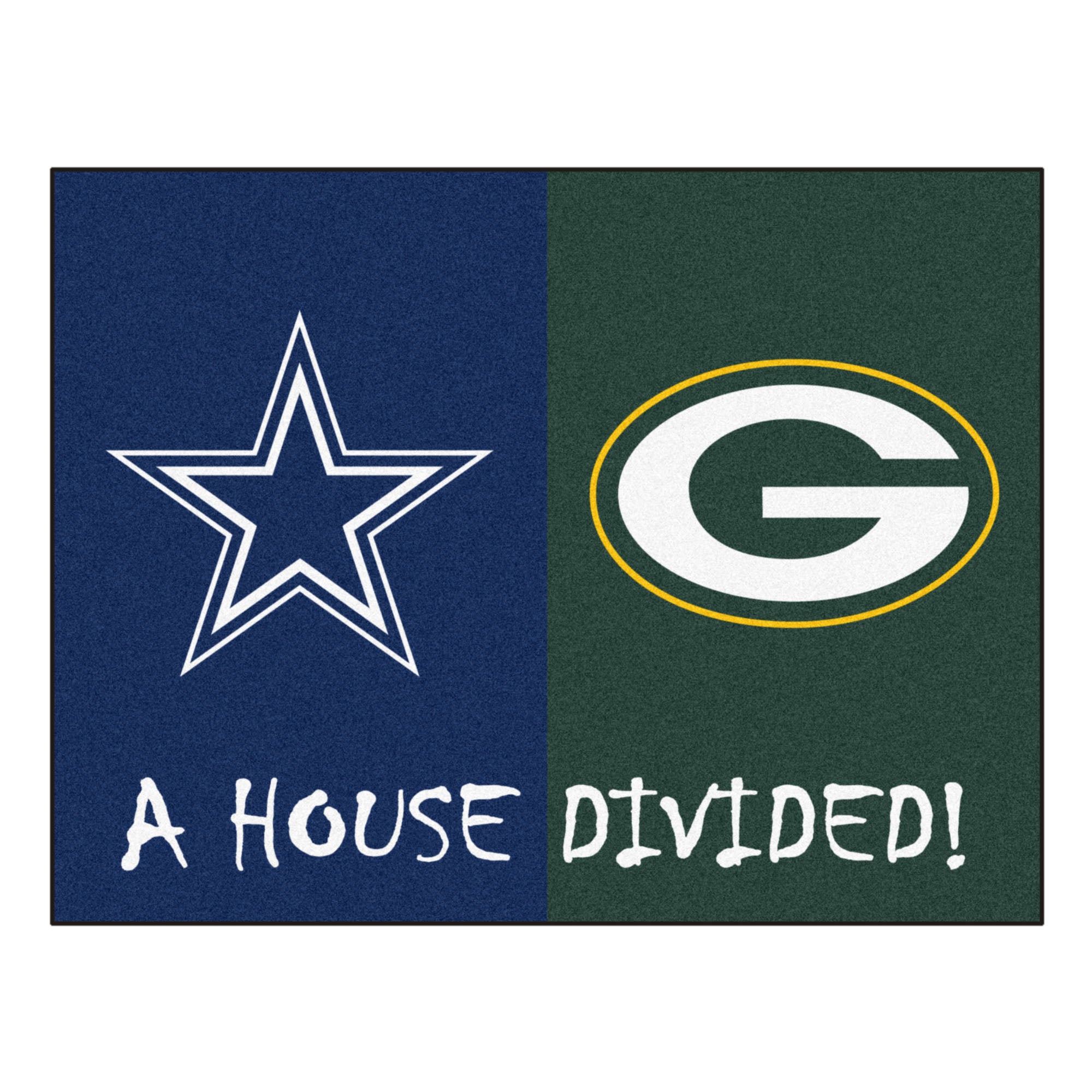 NFL House Divided - Packers / Cowboys House Divided Mat