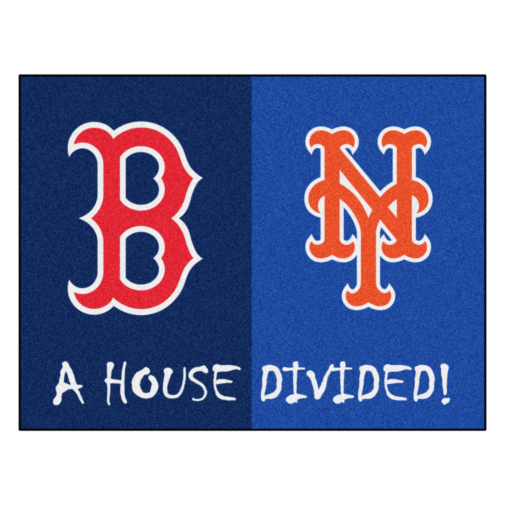 MLB House Divided - Red Sox / Mets House Divided Mat