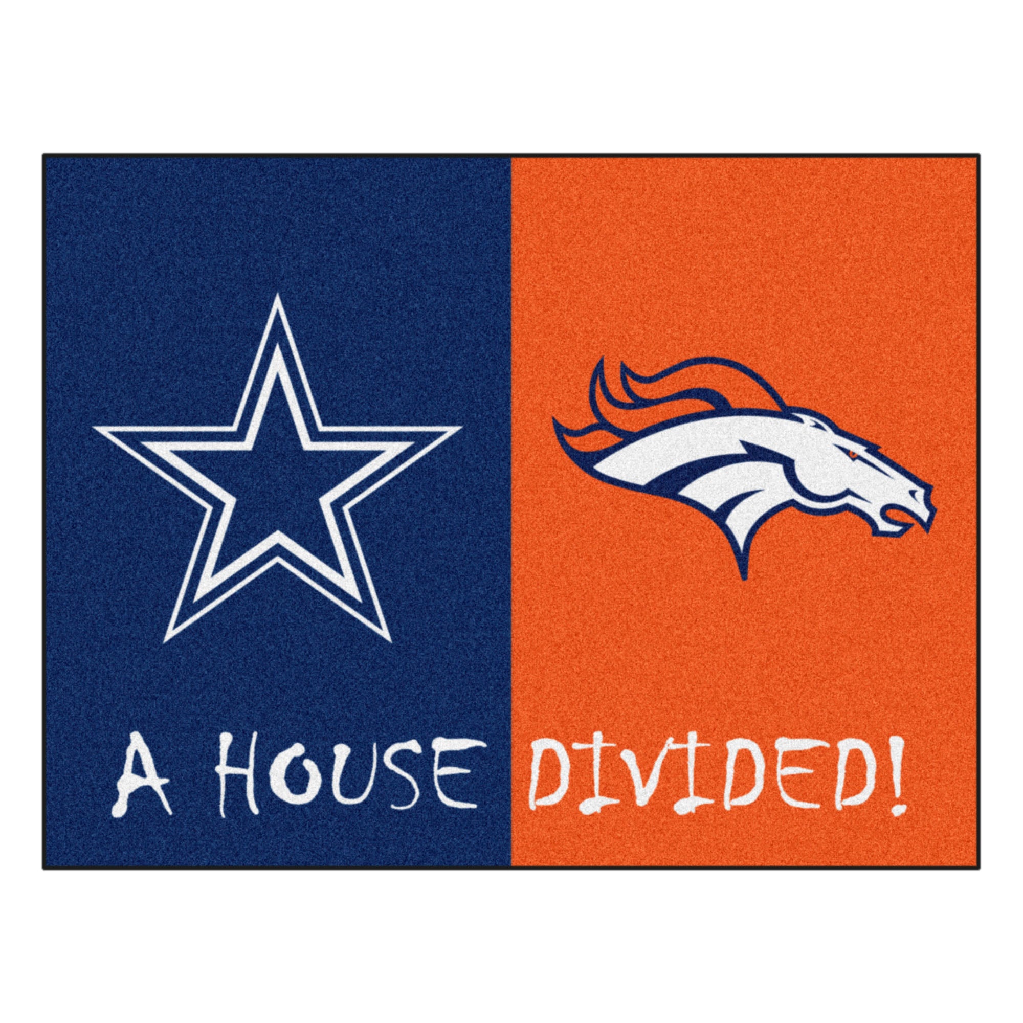 NFL House Divided - Cowboys / Broncos House Divided Mat