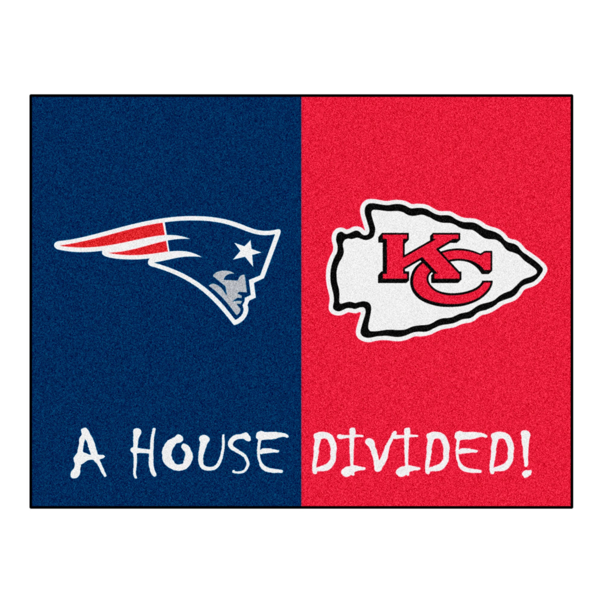 NFL House Divided - Patriots / chiefs House Divided Mat