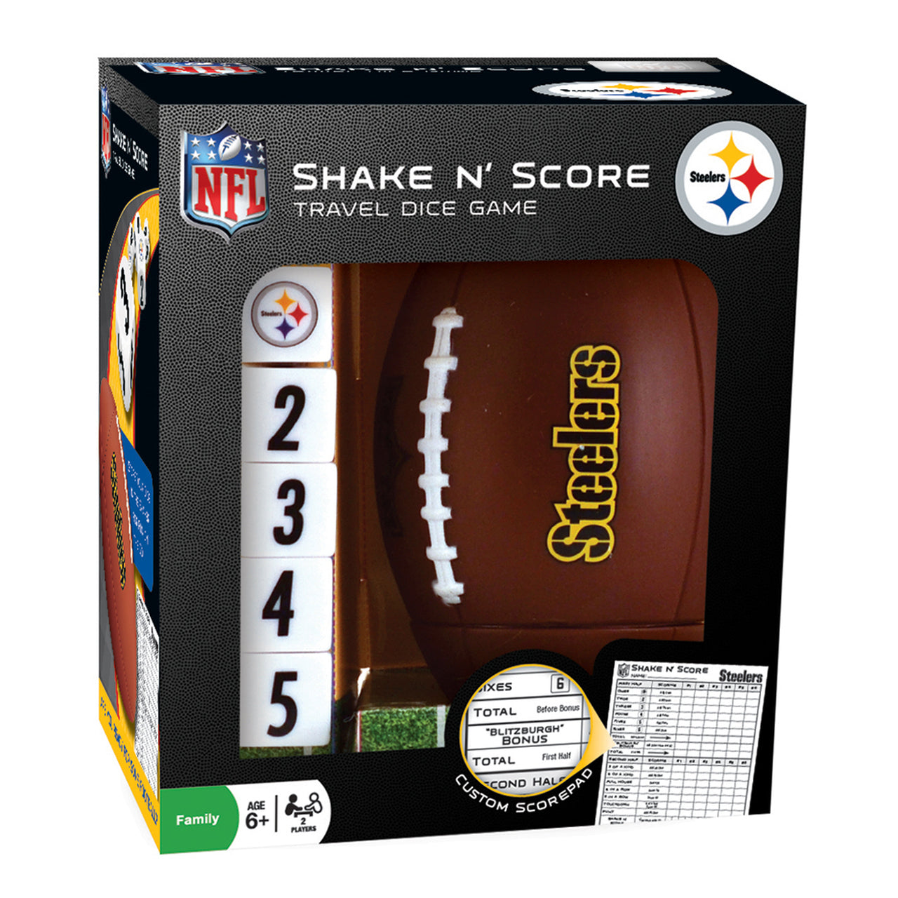 PITTSBURGH STEELERS SHAKE N SCORE TRAVEL DICE GAME