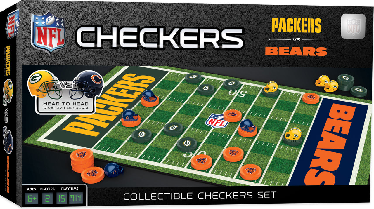 GREEN BAY PACKERS VS CHICAGO BEARS RIVALRY CHECKERS BOARD GAME