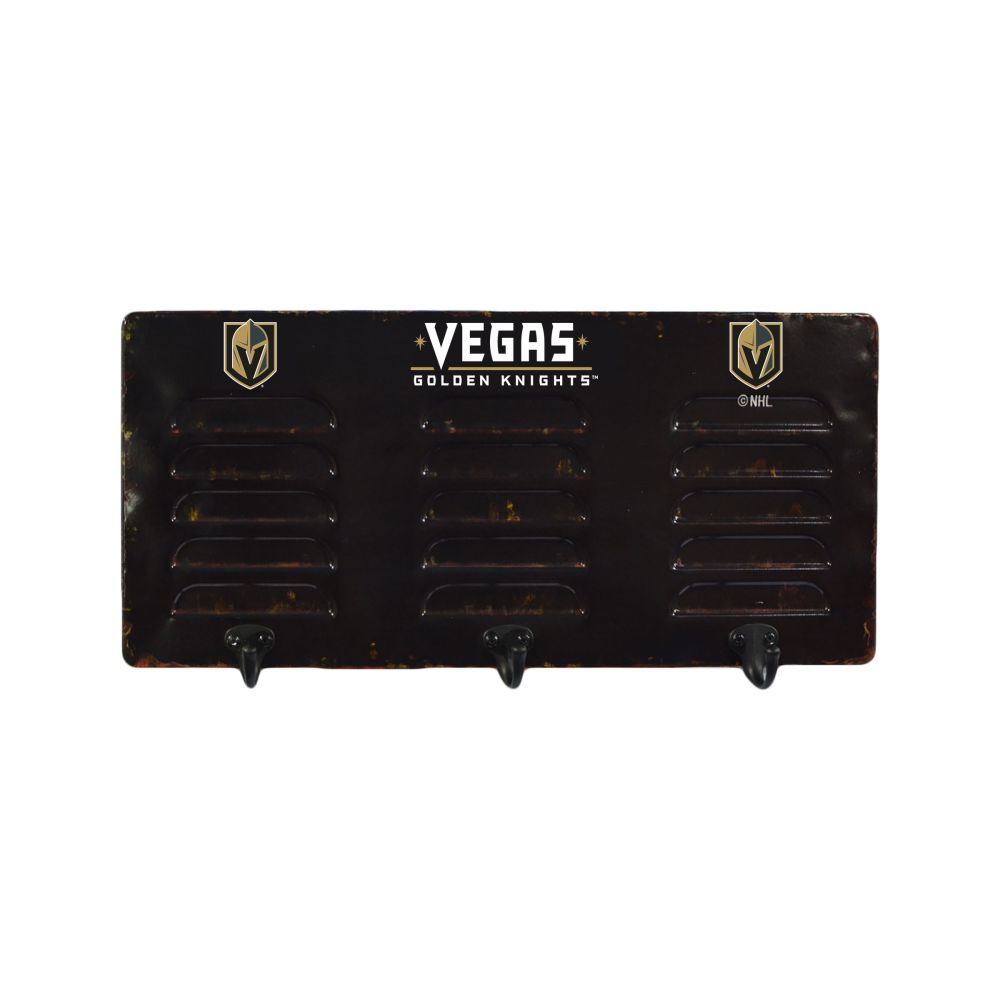 Vegas Golden Knights 3 Hook Metal Locker Coat Rack