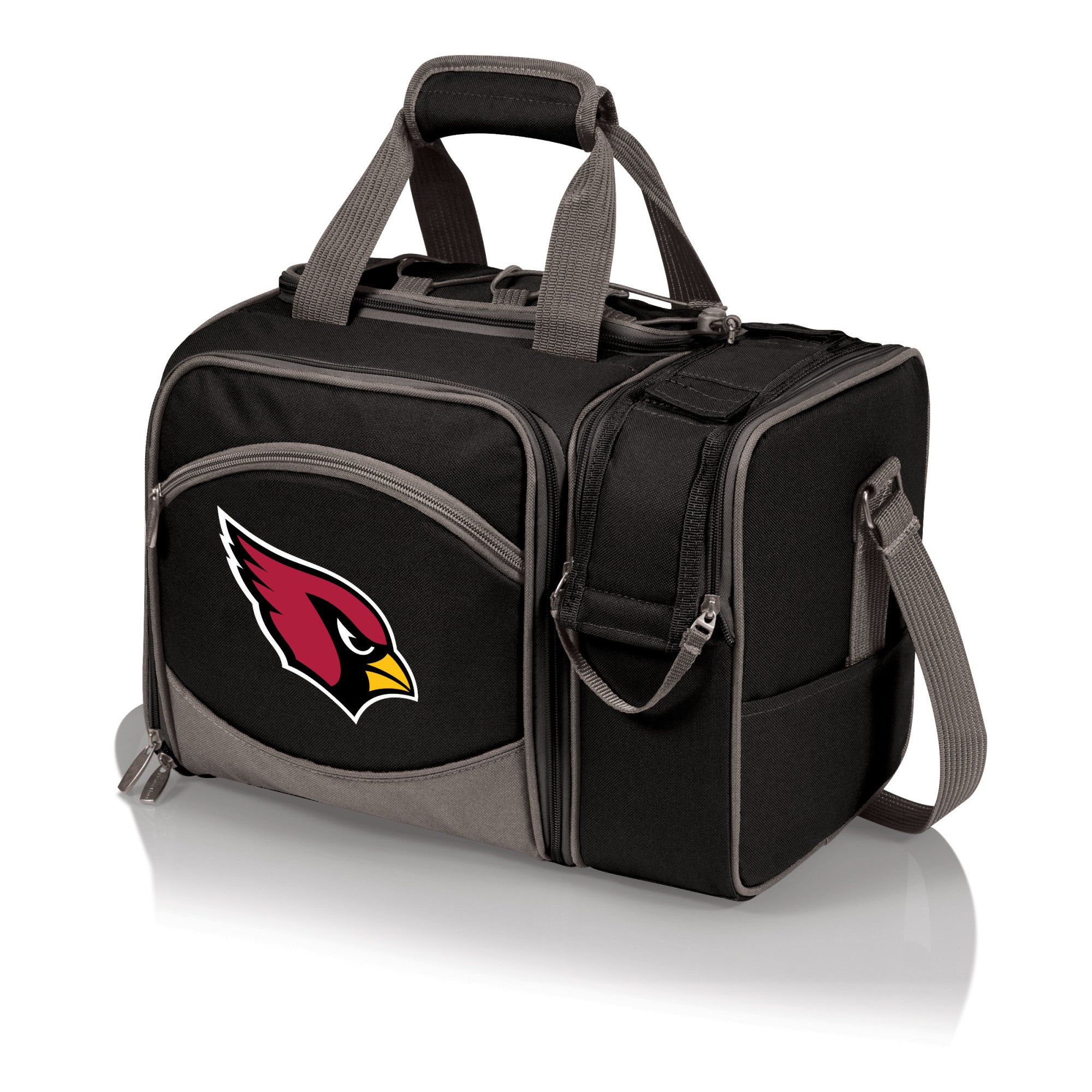 Arizona Cardinals - Malibu Picnic Basket Cooler, (Black with Gray Accents)