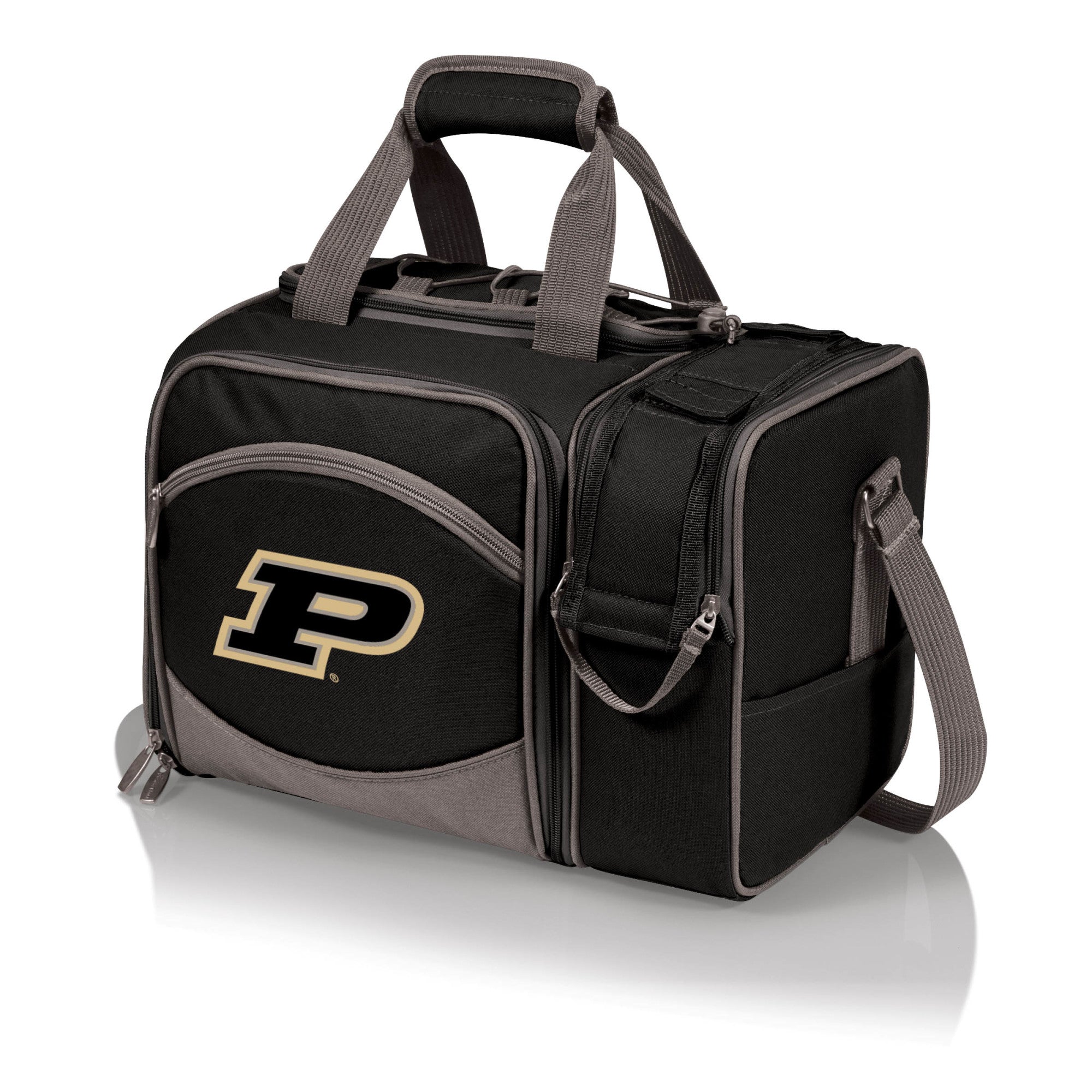 Purdue Boilermakers - Malibu Picnic Basket Cooler, (Black with Gray Accents)