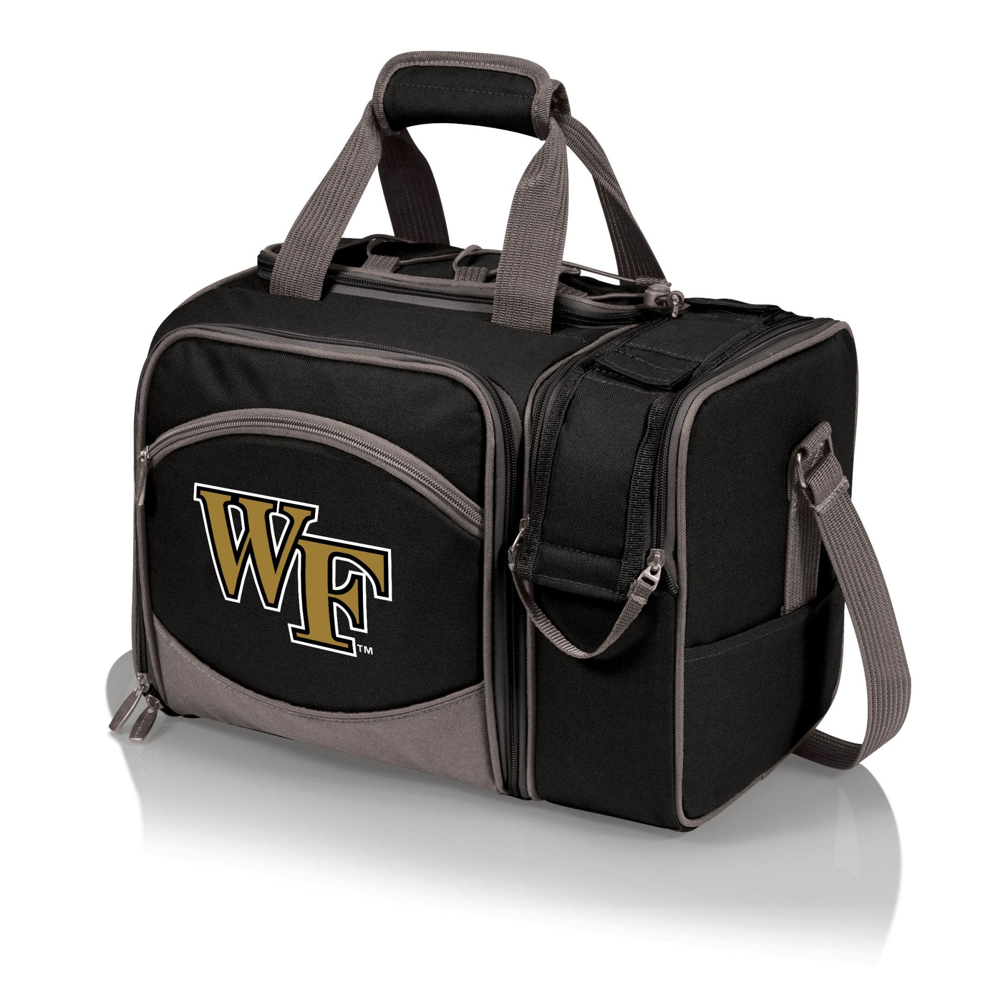 Wake Forest Demon Deacons - Malibu Picnic Basket Cooler, (Black with Gray Accents)