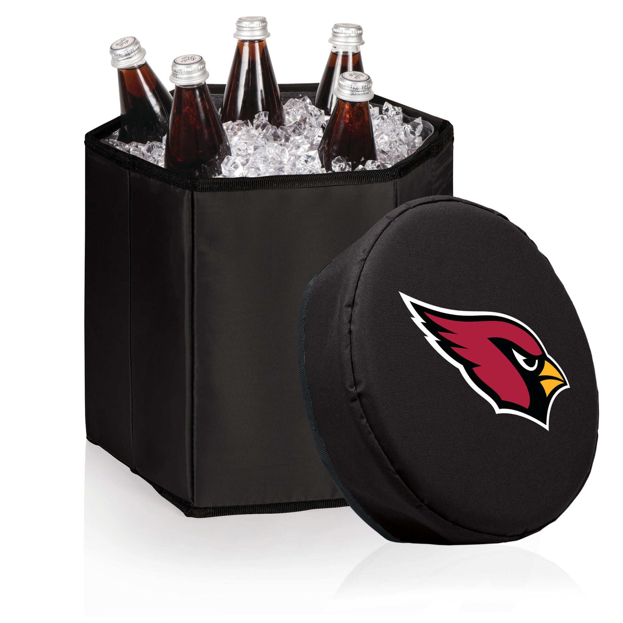 Picnic Time - Arizona cardinals - bongo portable cooler & seat, (black)