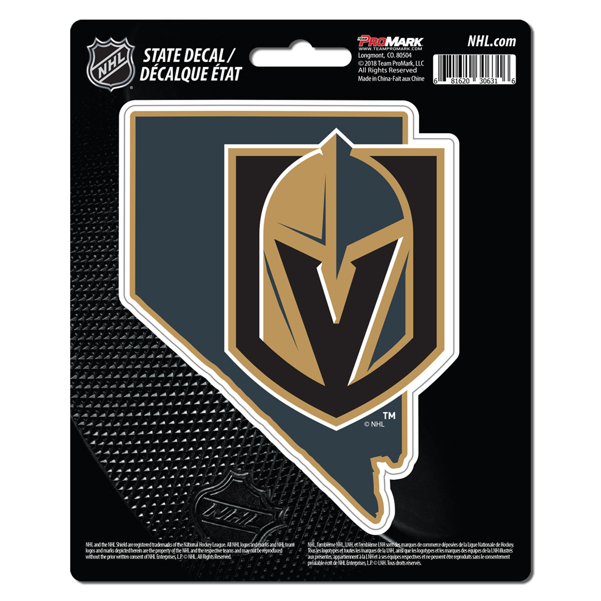 NHL - Vegas Golden Knights State Shape Decal