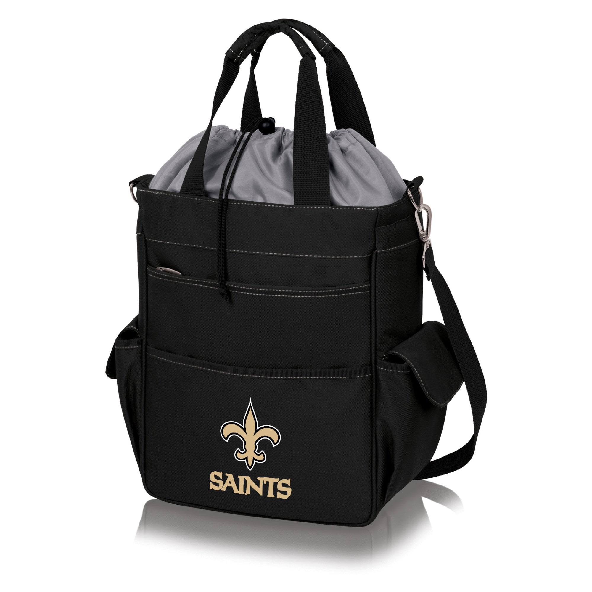 New Orleans Saints - Activo Cooler Tote Bag, (Black with Gray Accents)