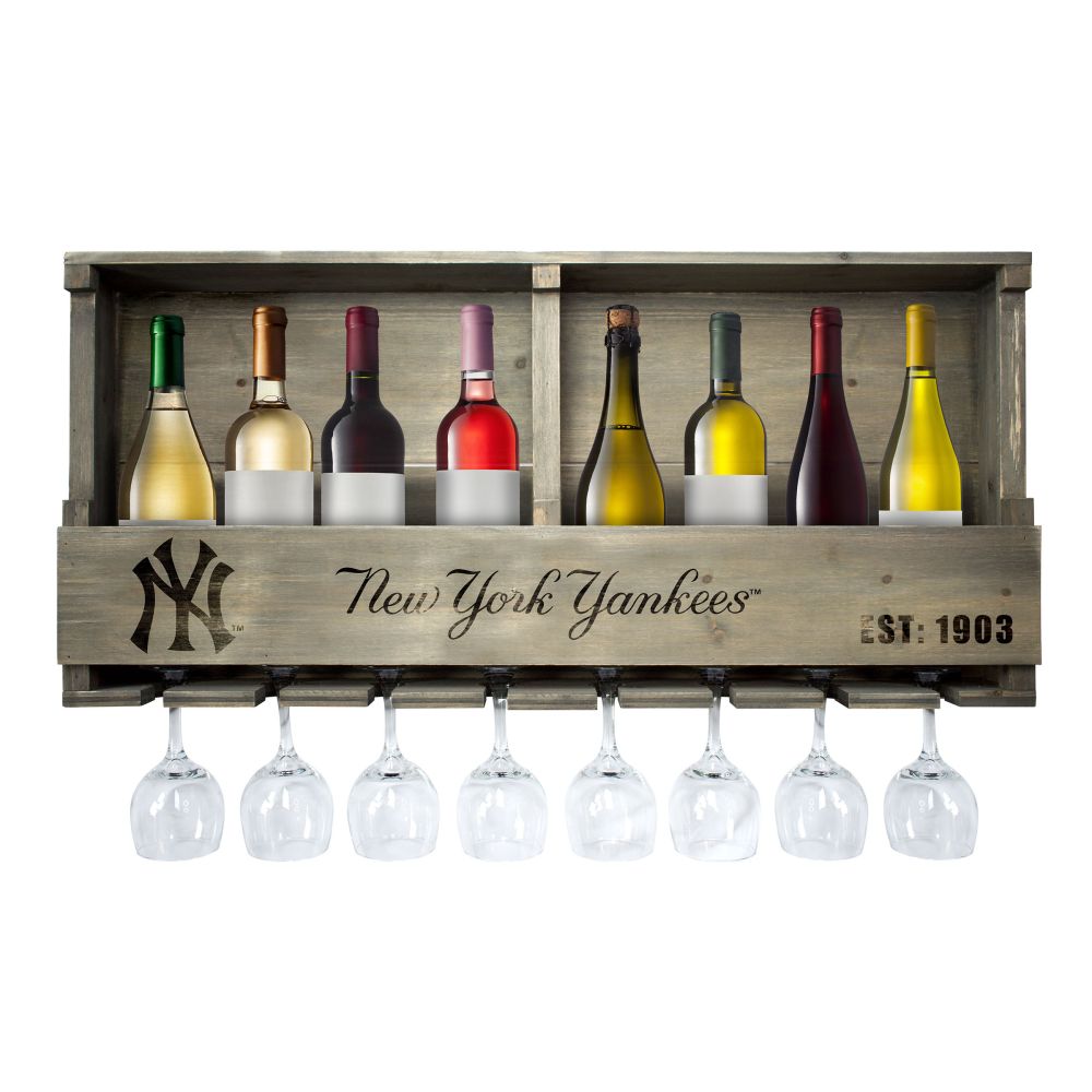 New York Yankees Reclaimed Wood Bar Shelf