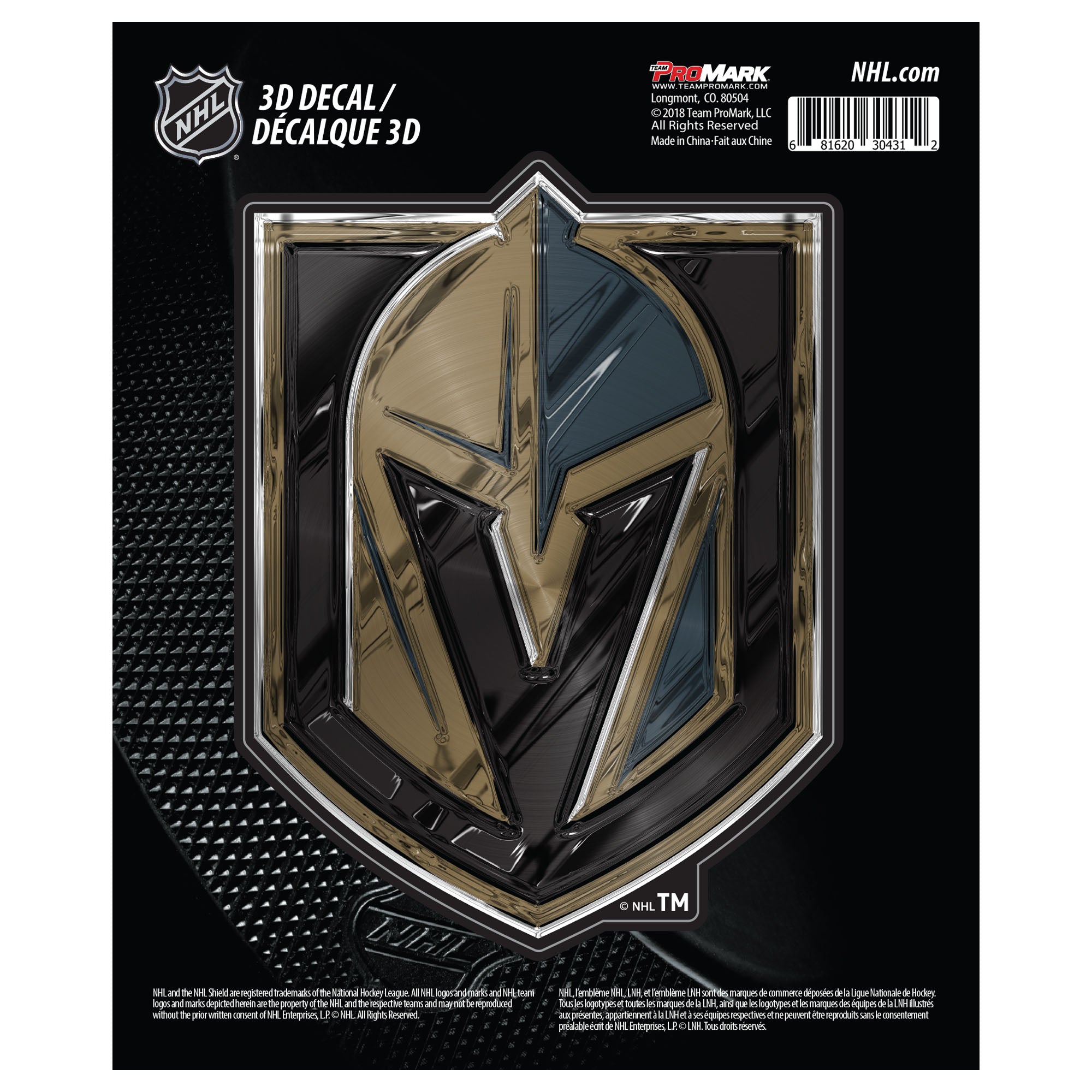 NHL - Vegas Golden Knights 3D Decal