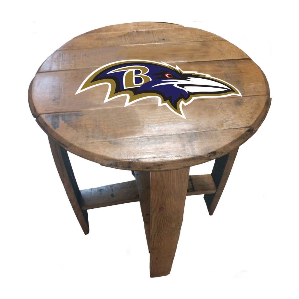 Baltimore Ravens Oak Barrel Table