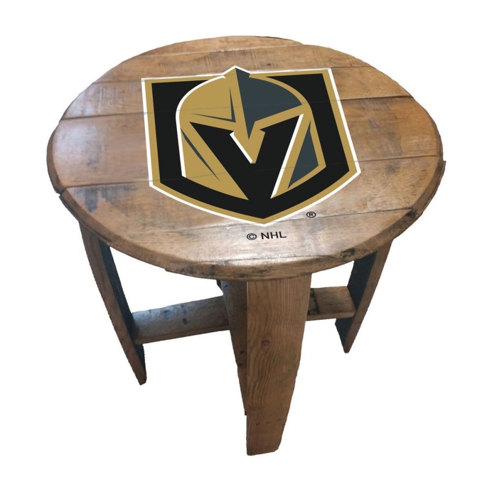 Golden Knights Oak Barrel Table