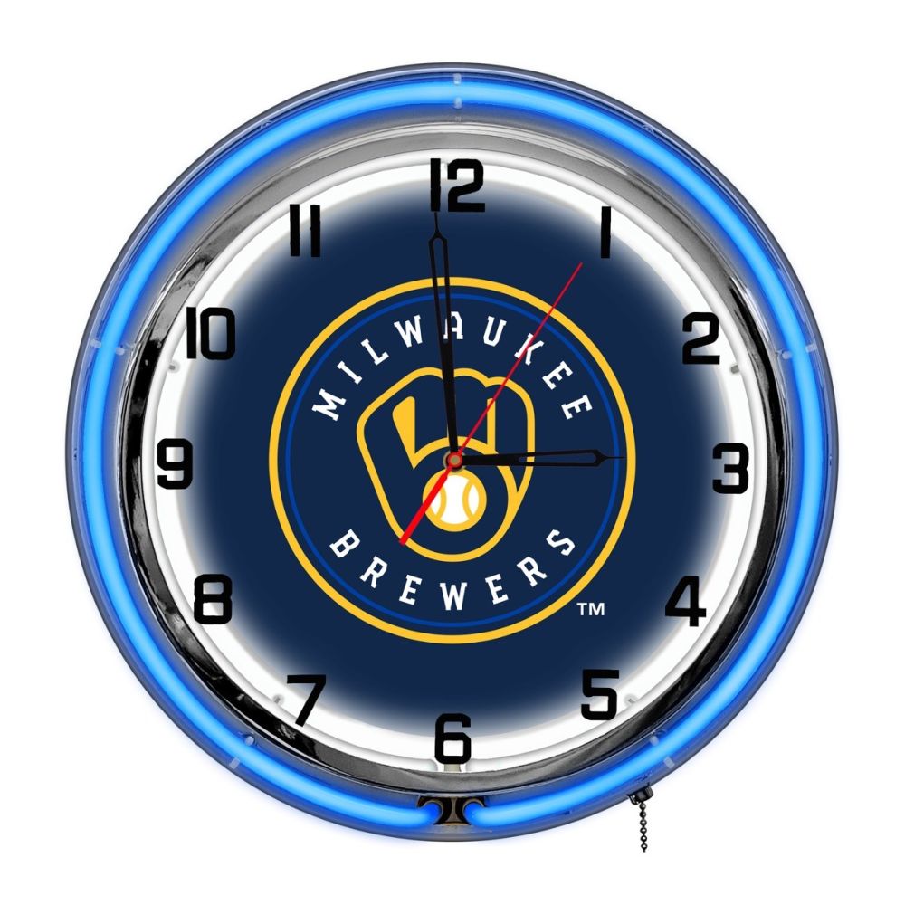 Milwaukee Brewers 18in Neon Clock