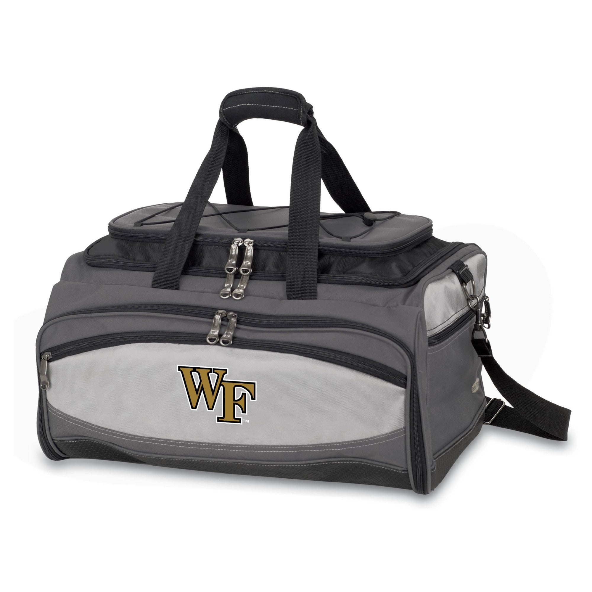 Wake Forest Demon Deacons - Buccaneer Portable Charcoal Grill & Cooler Tote, (Black with Gray Accents)