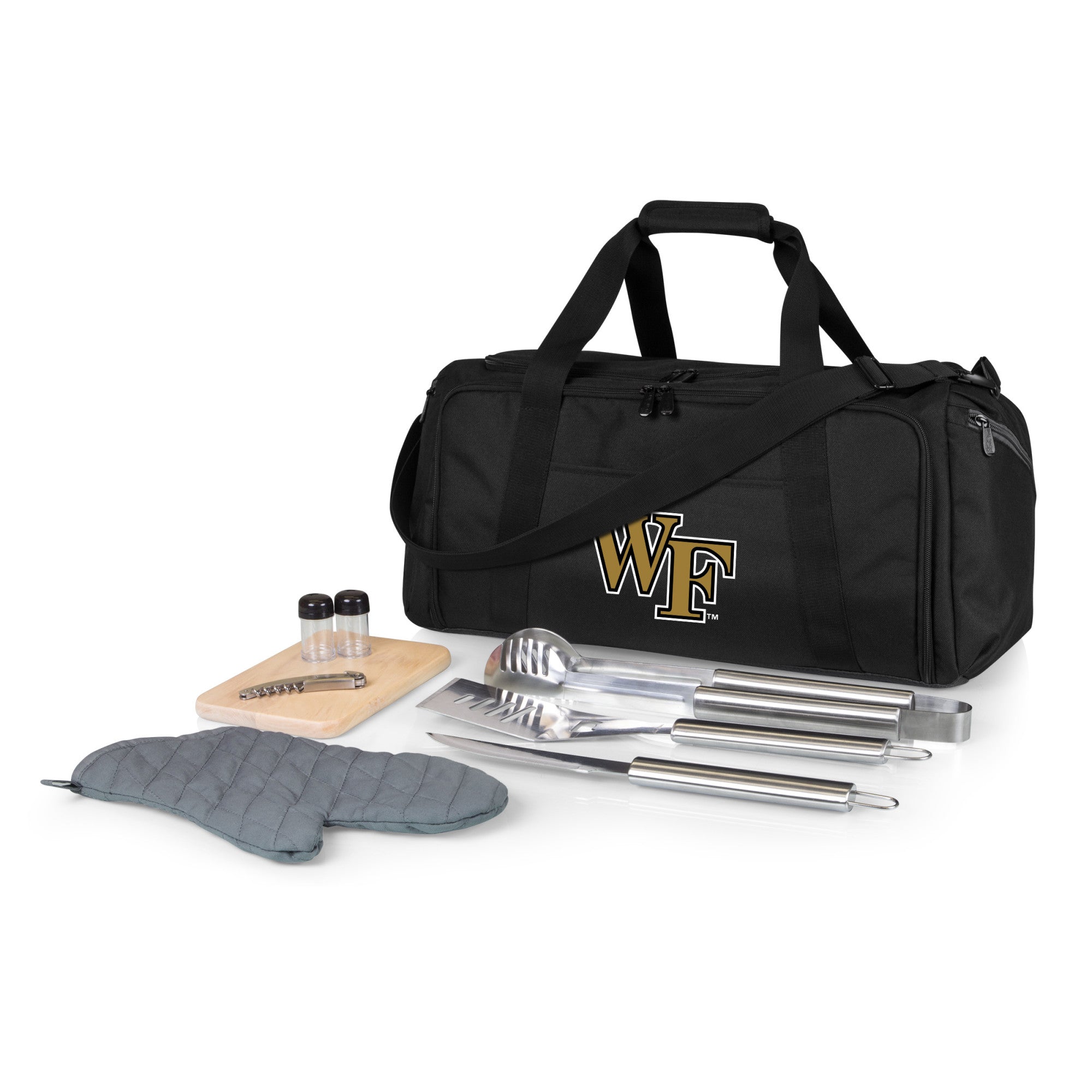 Wake Forest Demon Deacons - BBQ Kit Grill Set & Cooler, (Black)