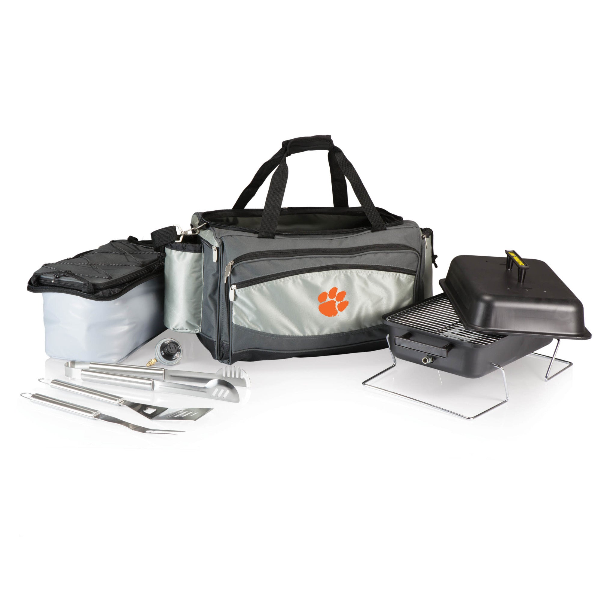 Clemson Tigers - Vulcan Portable Propane Grill & Cooler Tote, (Black with Gray Accents)