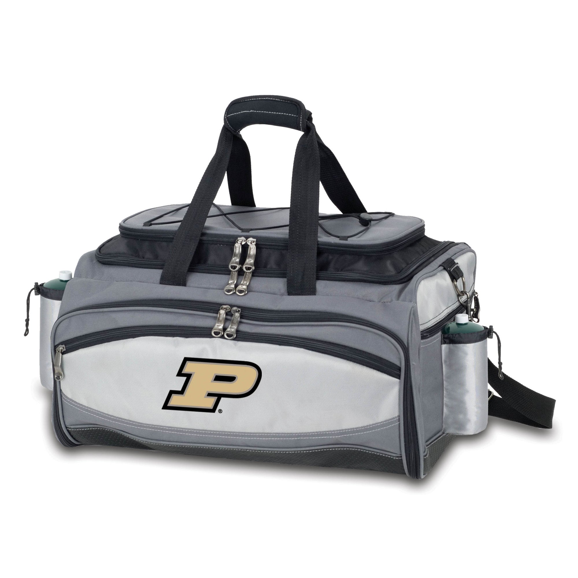 Purdue Boilermakers - Vulcan Portable Propane Grill & Cooler Tote, (Black with Gray Accents)