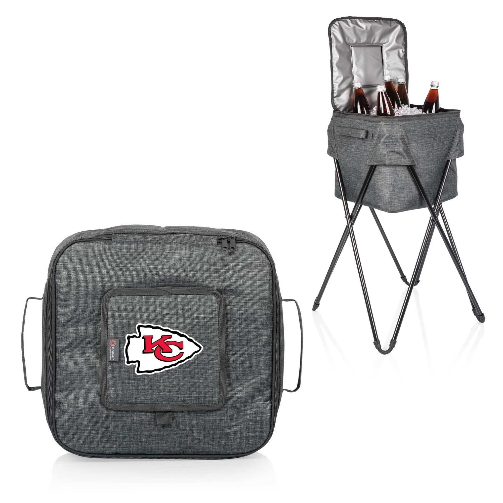 Kansas City Chiefs - Camping Party Cooler with Stand, (Heathered Gray)