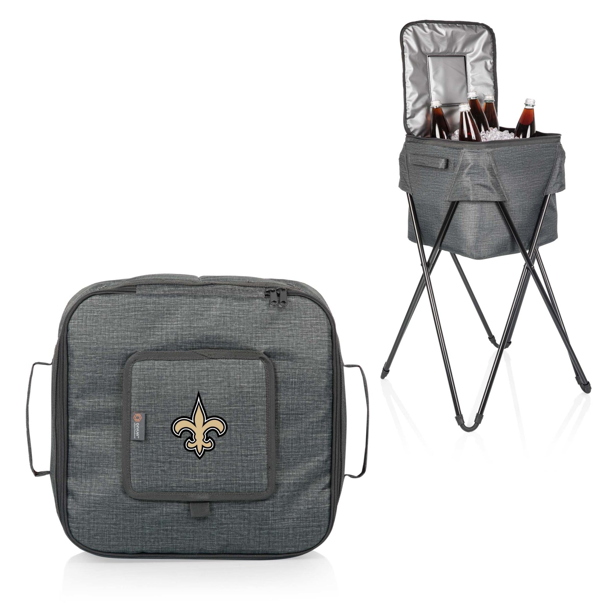 New Orleans Saints - Camping Party Cooler with Stand, (Heathered Gray)