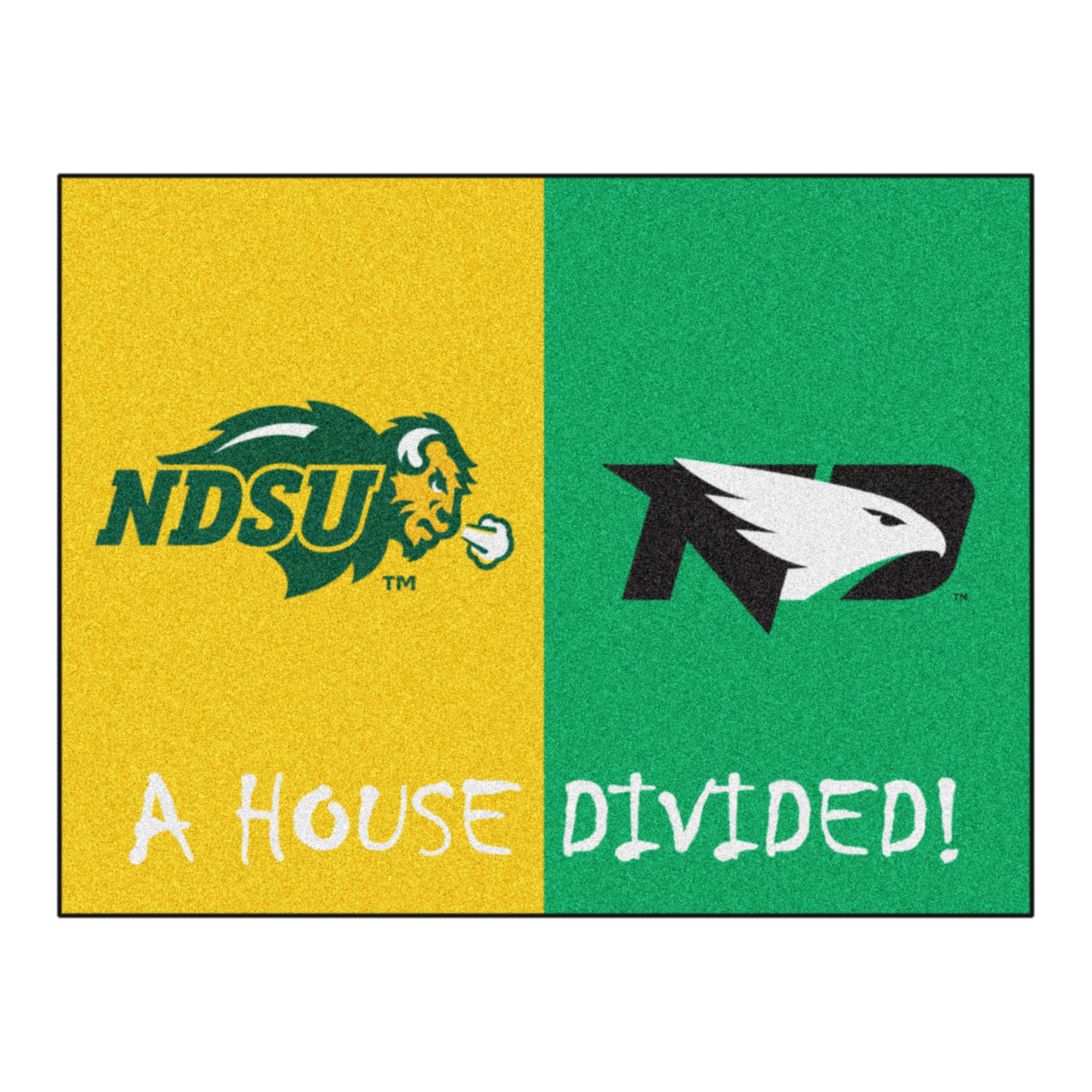 Fanmat - House divided - north dakota state / north dakota house divided mat