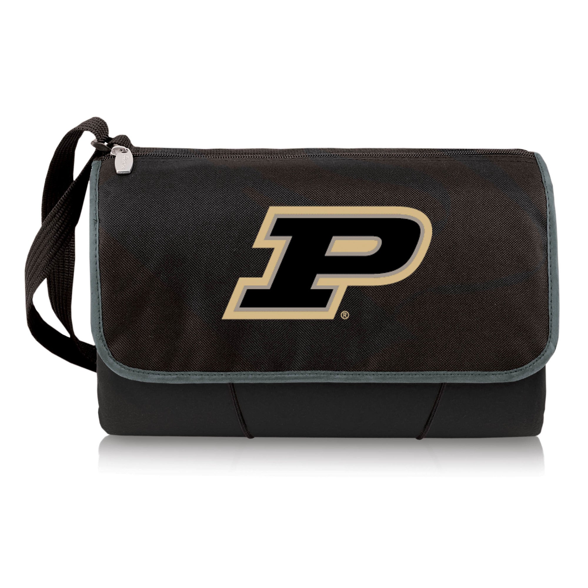 Purdue Boilermakers - Blanket Tote Outdoor Picnic Blanket, (Black with Black Exterior)