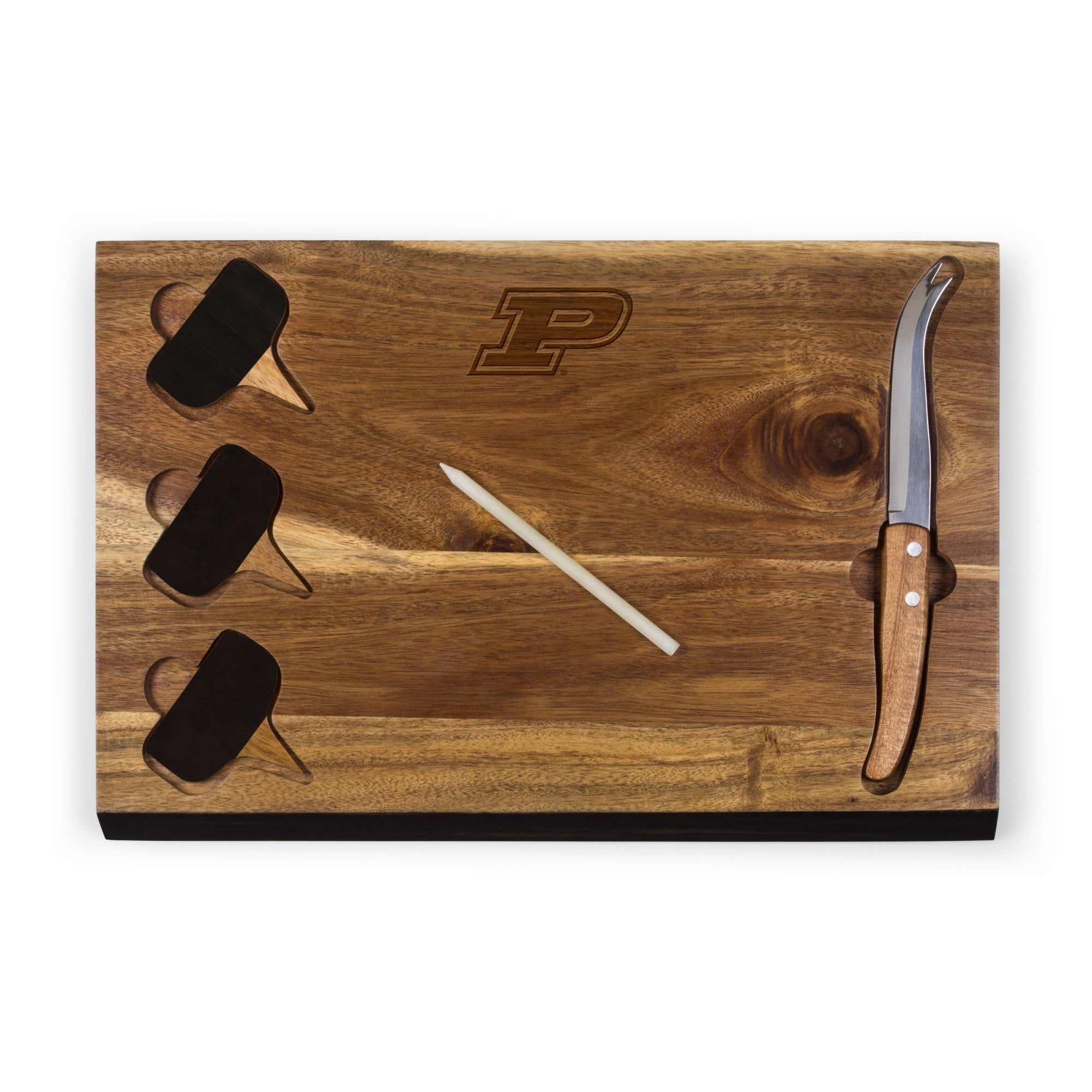 Purdue Boilermakers - Delio Acacia Cheese Cutting Board & Tools Set, (Acacia Wood)