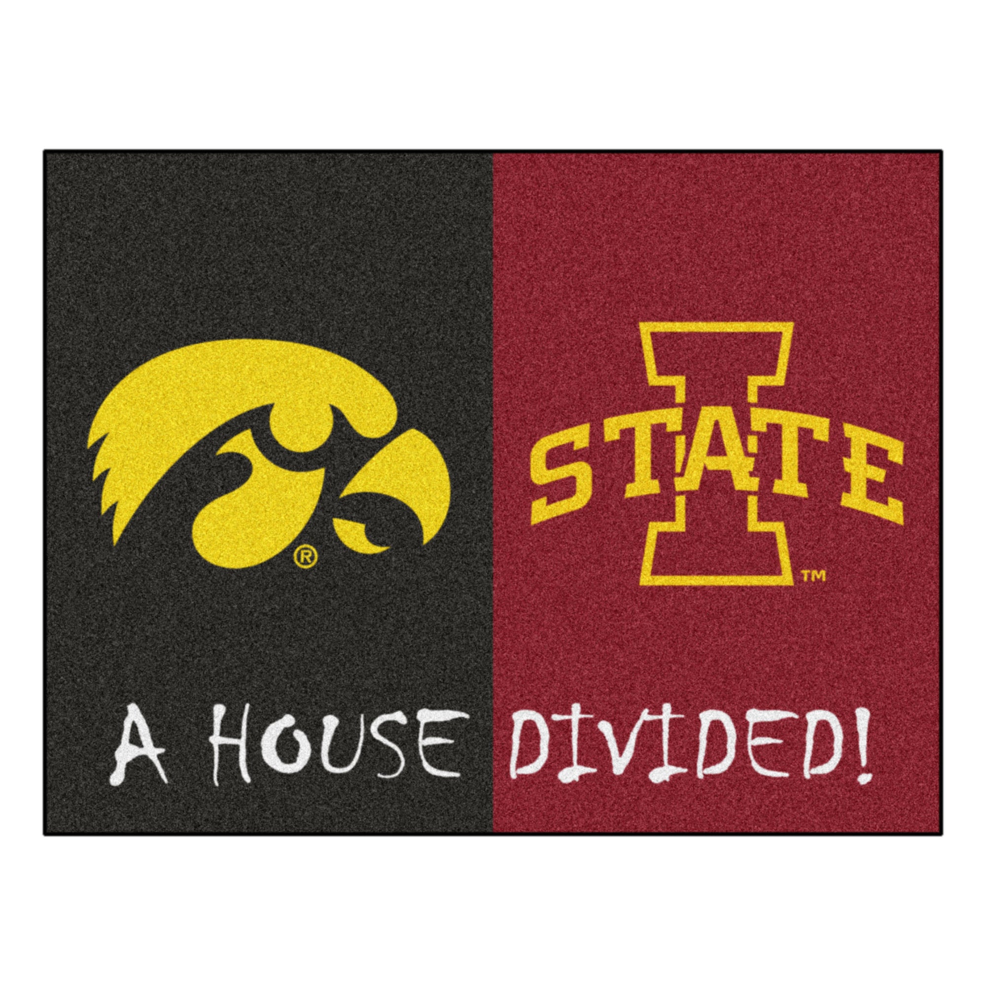 Fanmat - House divided - iowa / iowa state house divided mat