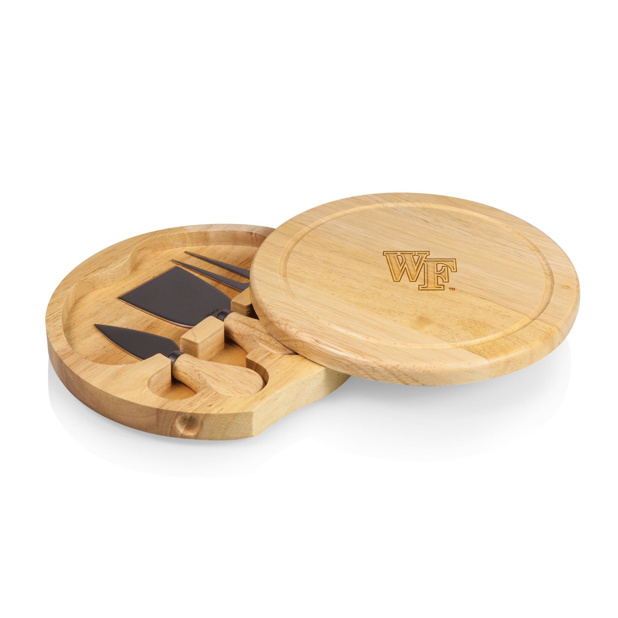 Wake Forest Demon Deacons - Brie Cheese Cutting Board & Tools Set, (Rubberwood)