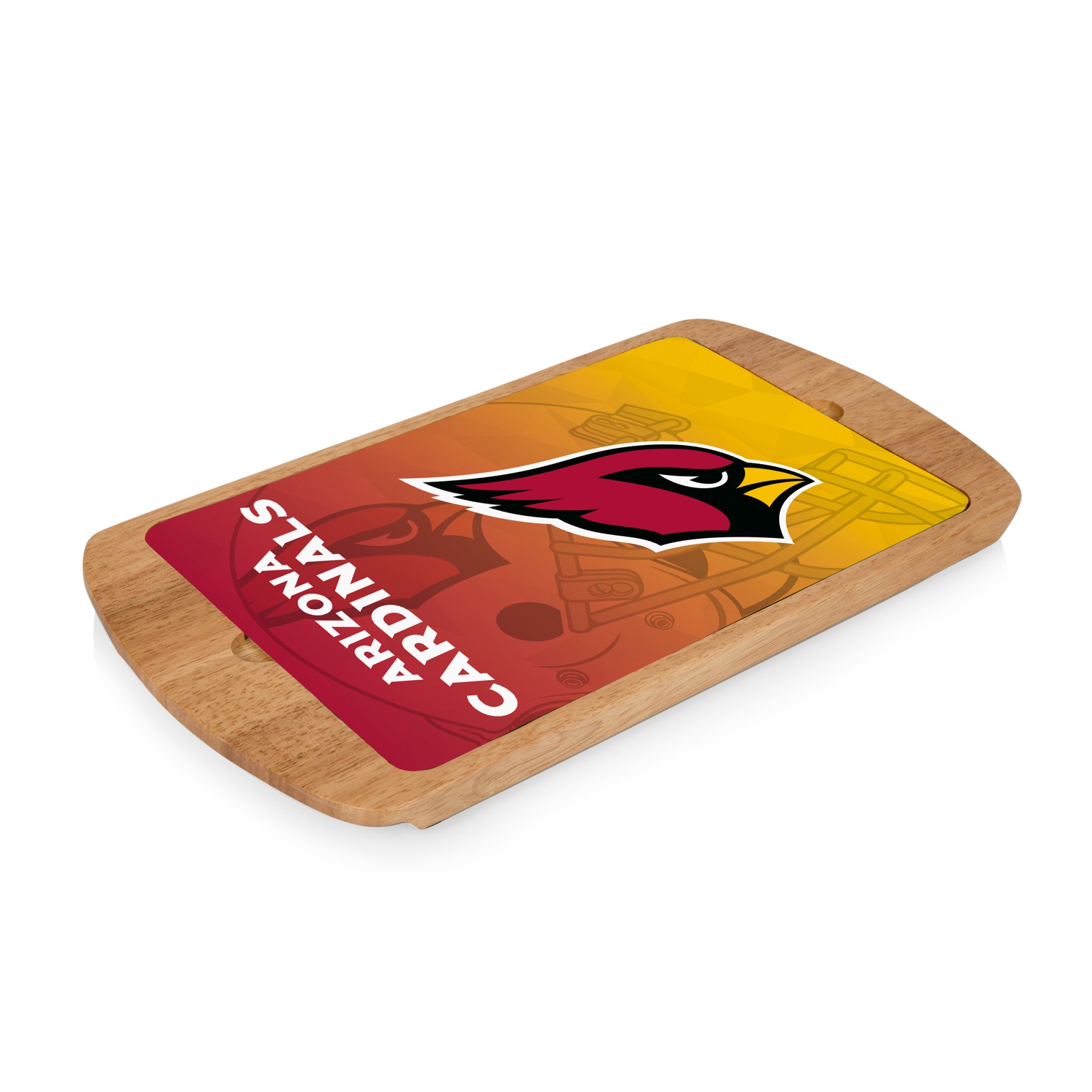 Arizona Cardinals - Billboard Glass Top Serving Tray, (Rubberwood)