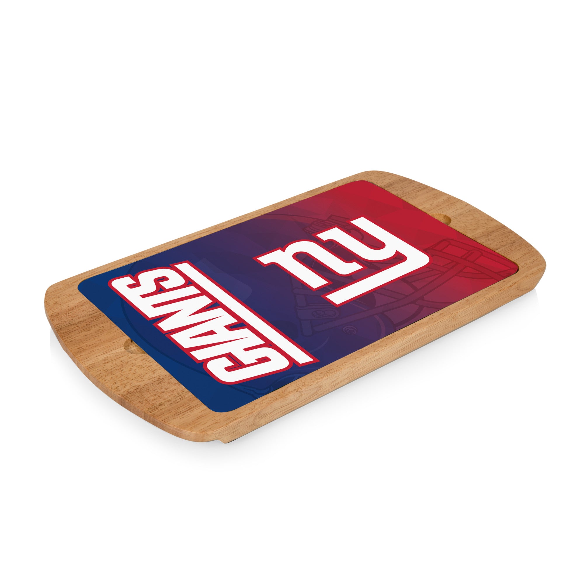 New York Giants - Billboard Glass Top Serving Tray, (Rubberwood)