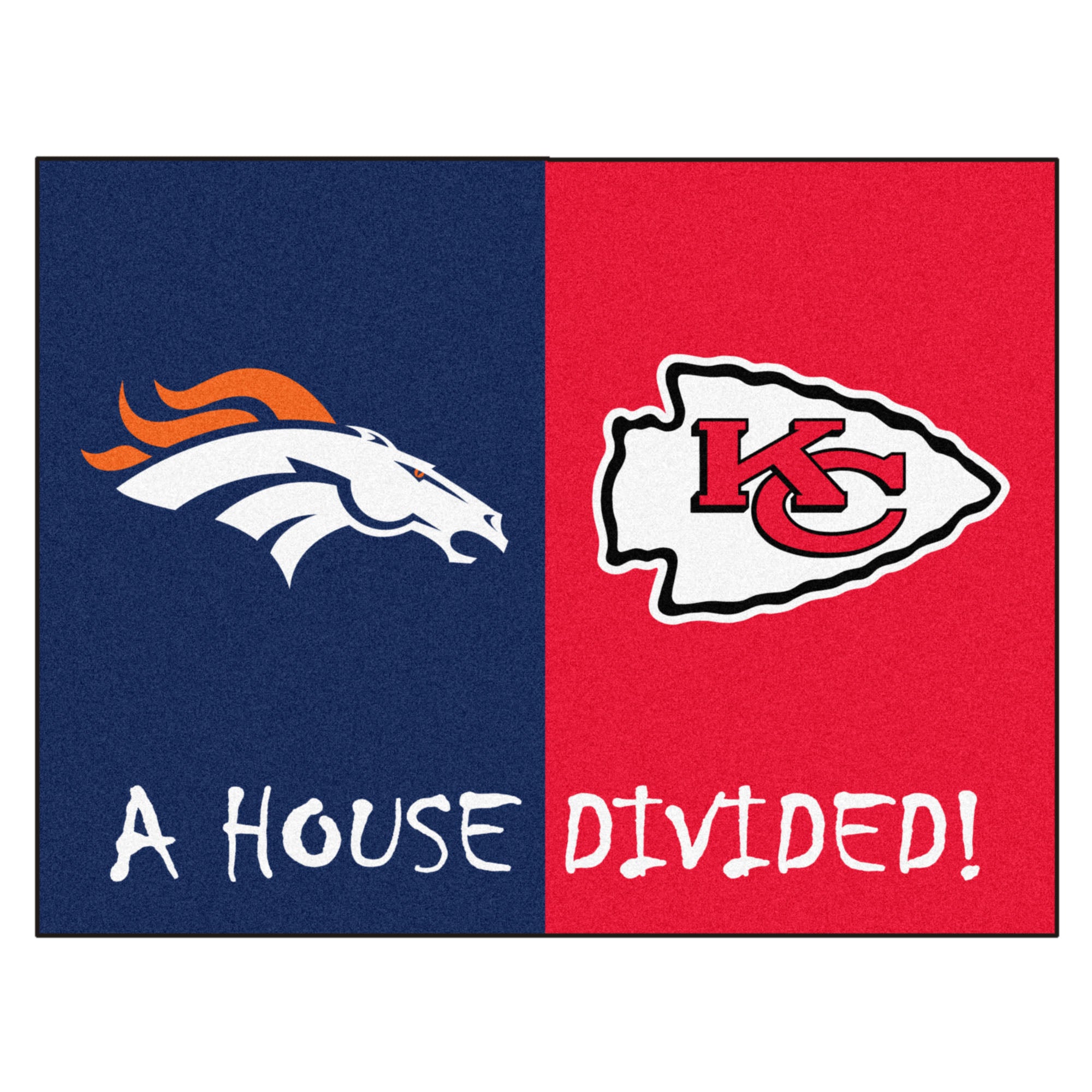 NFL House Divided - Broncos / Chiefs House Divided Mat