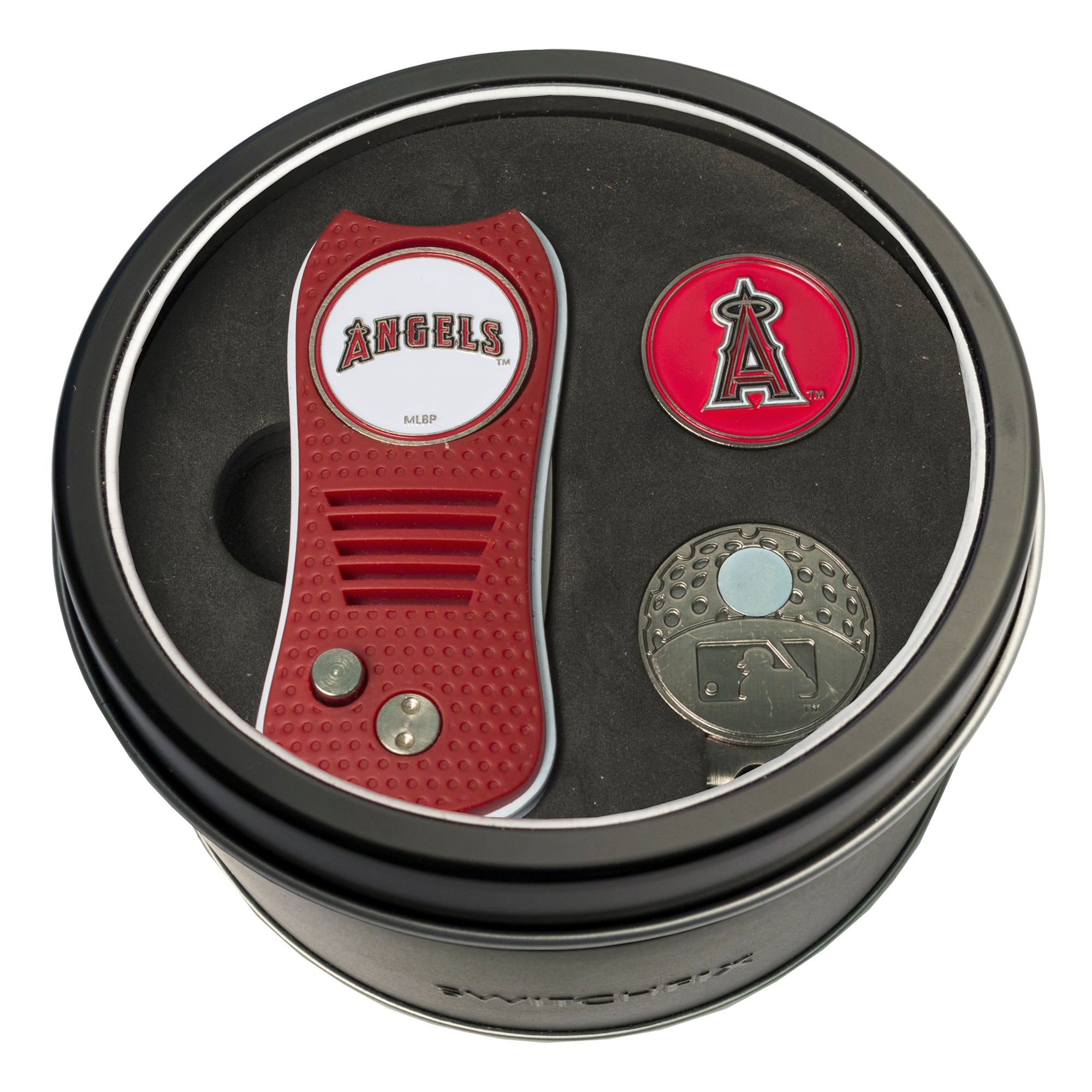 Los Angeles Angels Switchblade Divot Tool + Cap Clip + Ball Marker Tin Gift Set