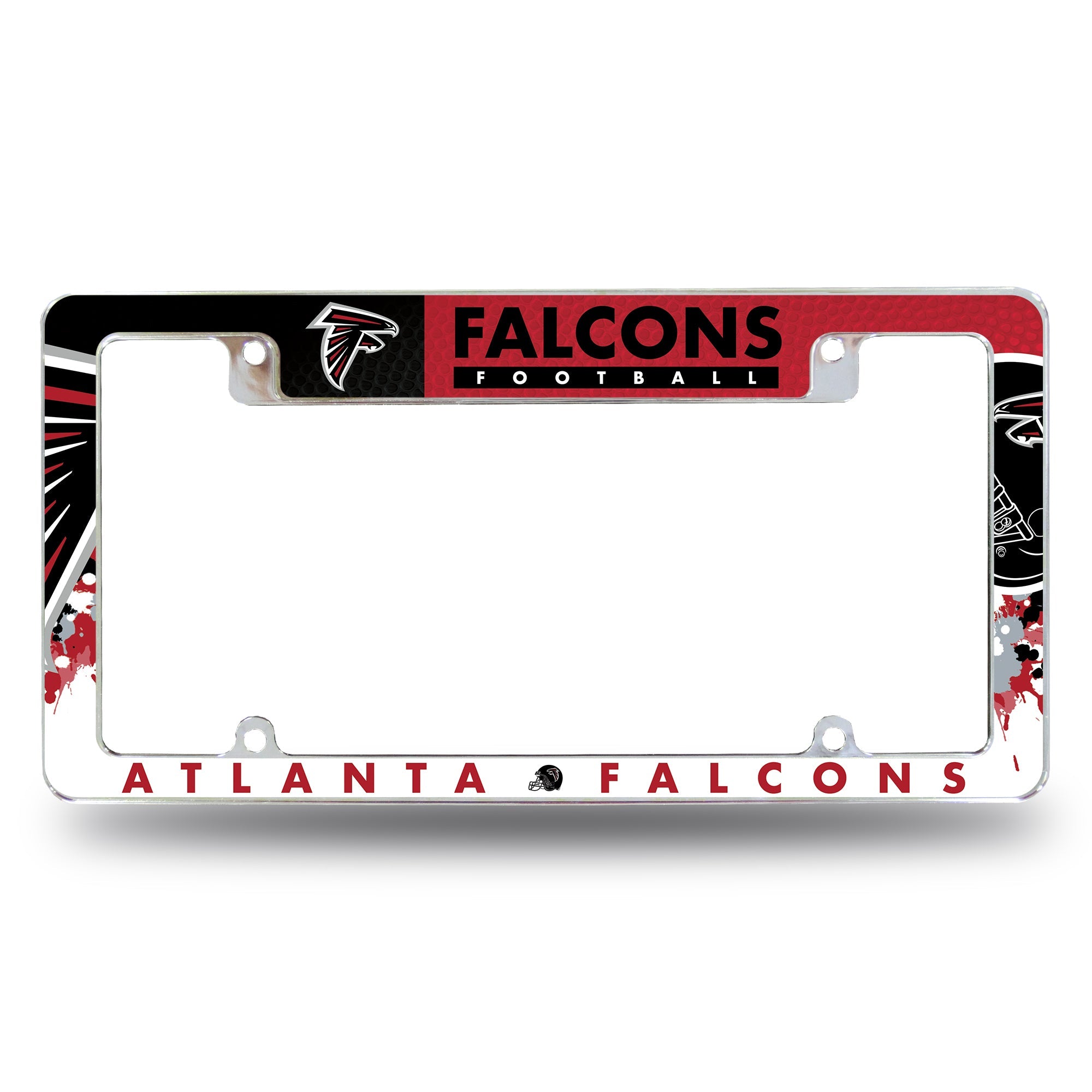 Atlanta Falcons All Over 12 x 6 Chrome Frame