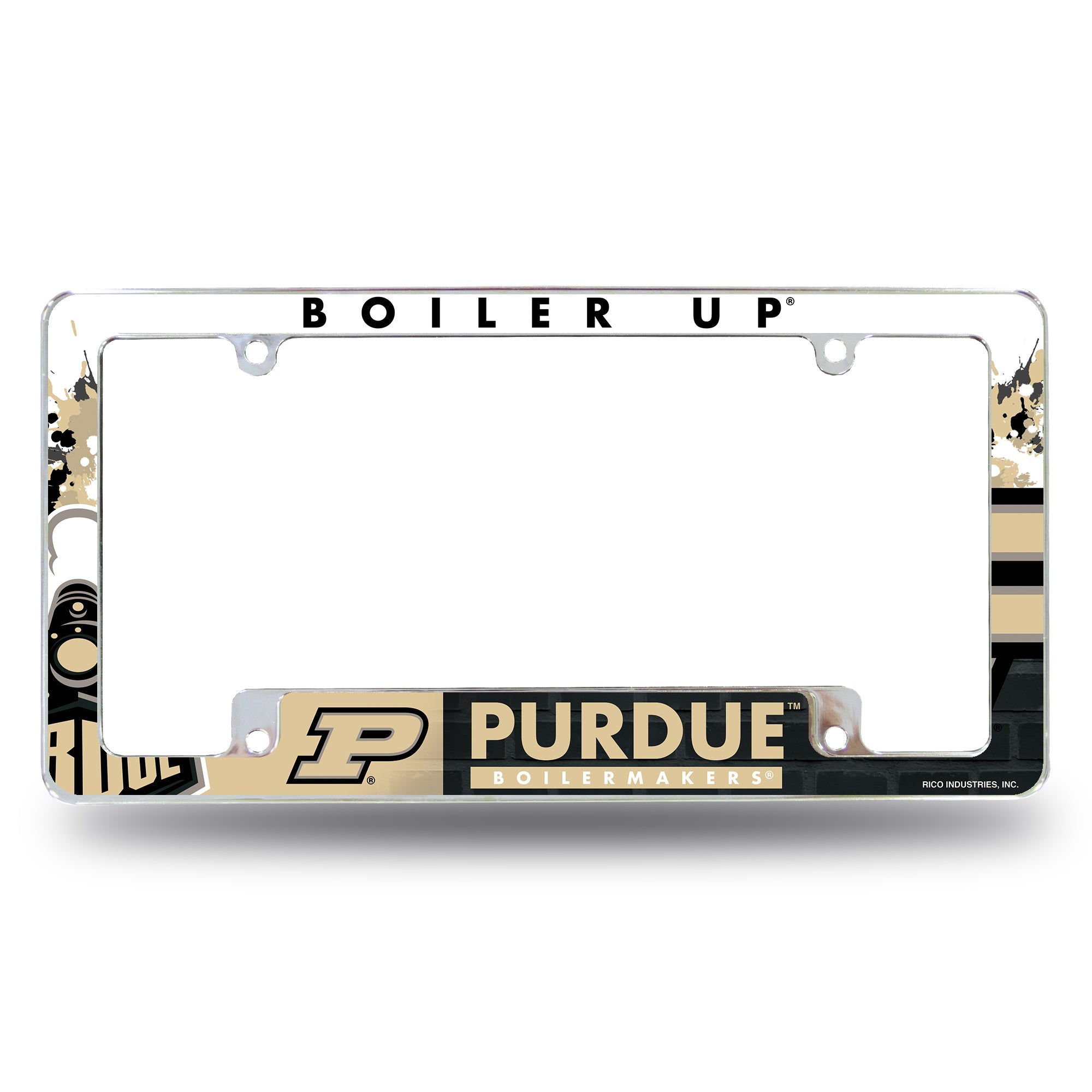 Purdue Boilermakers All Over 12 x 6 Chrome Frame