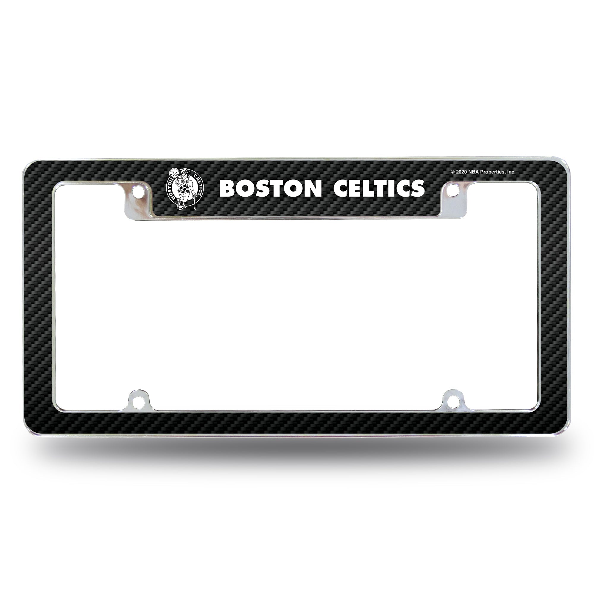 Boston Celtics All Over 12 x 6 Chrome Frame - Carbon Fiber Design