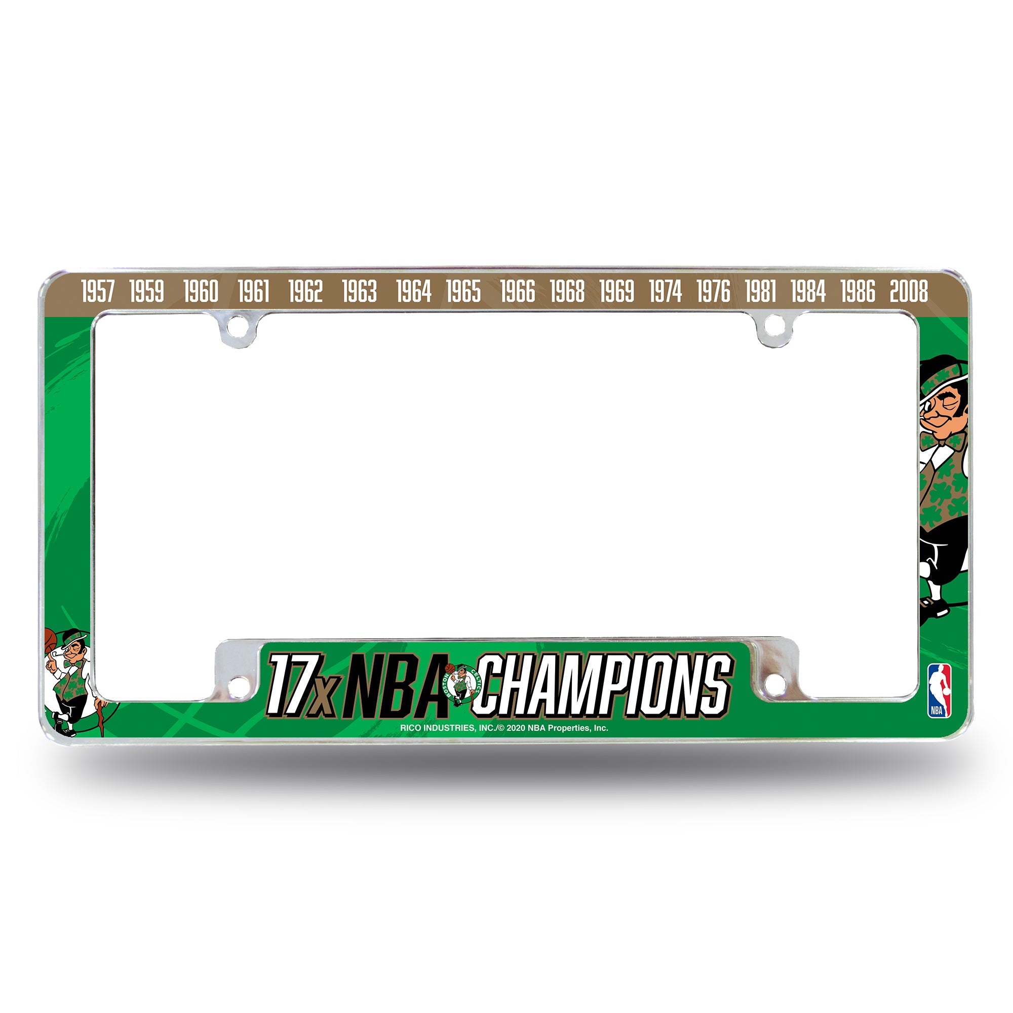 Boston Celtics All Over 12 x 6 Chrome Frame