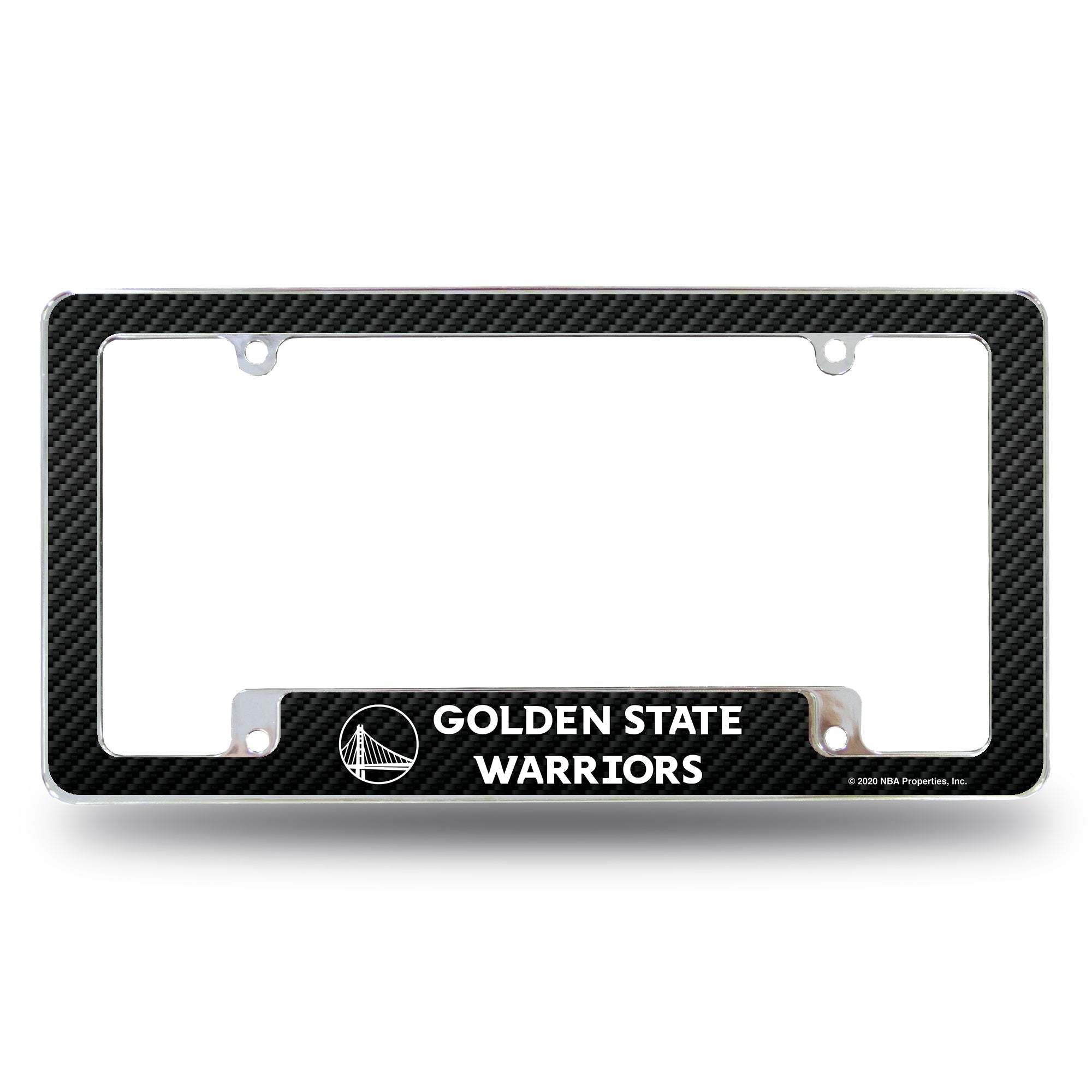 Golden State Warriors All Over 12 x 6 Chrome Frame - Carbon Fiber Design