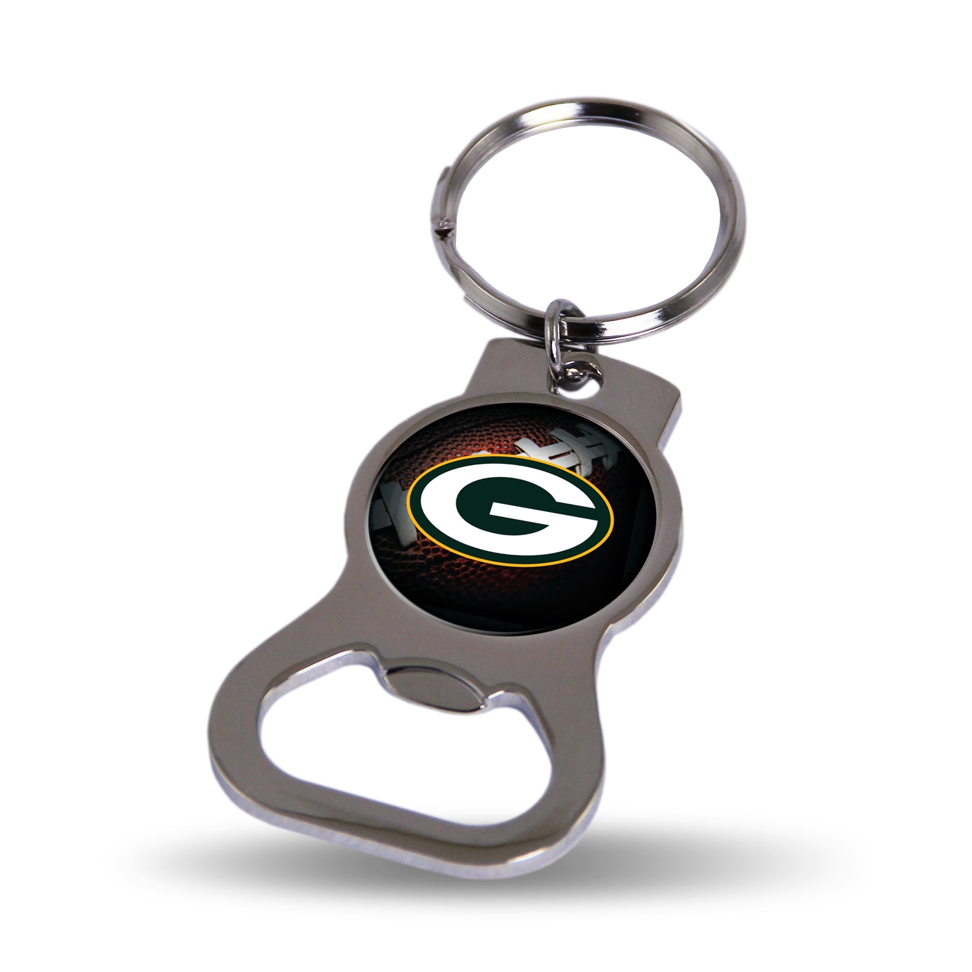 NFL Green Bay Packers Metal Keychain - Beverage Bottle Opener With Key Ring - Pocket Size By Rico In